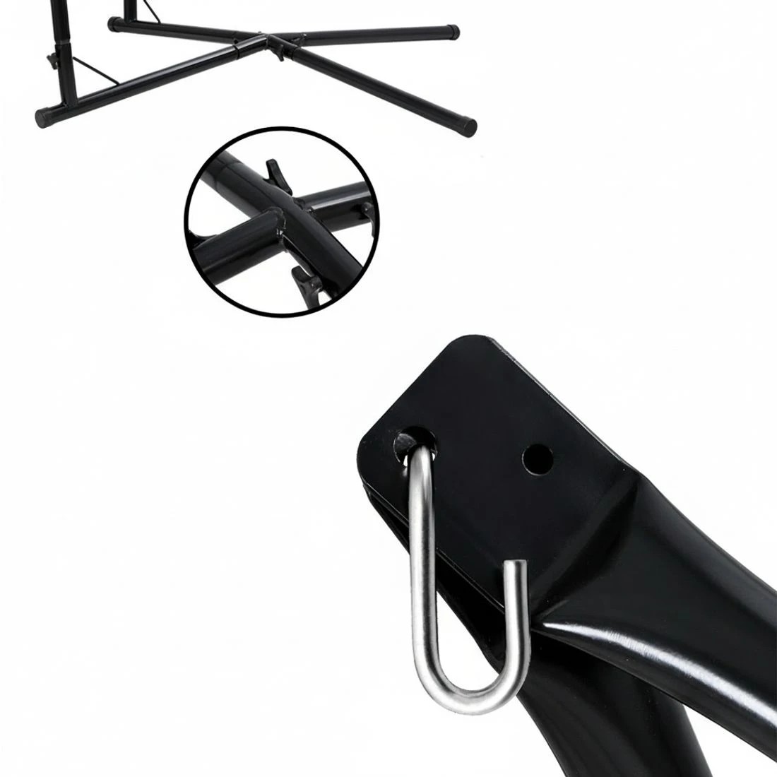 4 Gardeon Hammock Chair with Steel Stand Macrame Outdoor Swinging Cream - Multi, 4 of 6