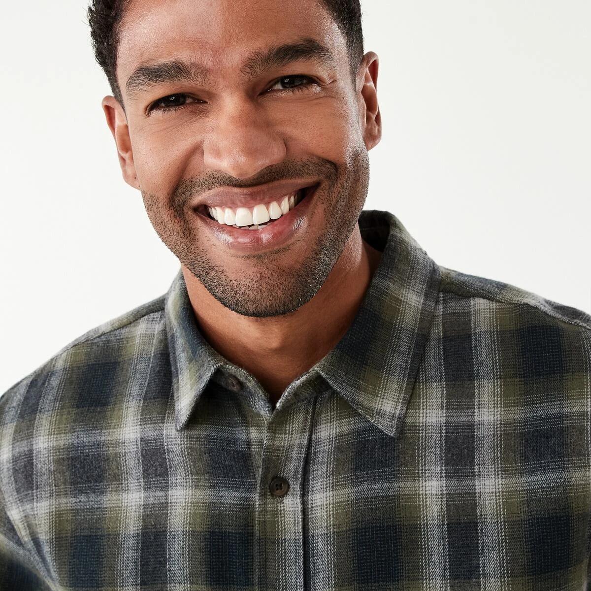 4 Long Sleeve Buffalo Check Shirt Grn Check, 4 of 7