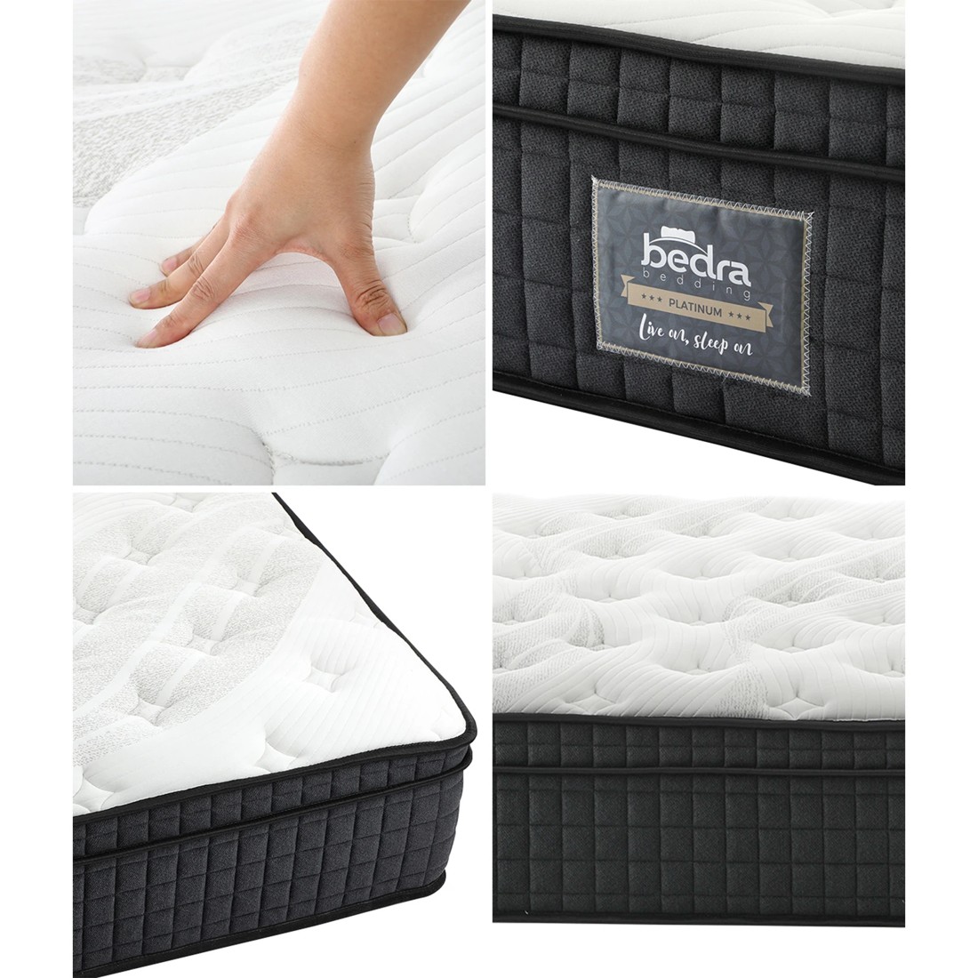 3 Bedra Bedding Queen Mattress Cool Gel Foam Pocket Spring 34cm With Pillows
 - Multi, 3 of 10