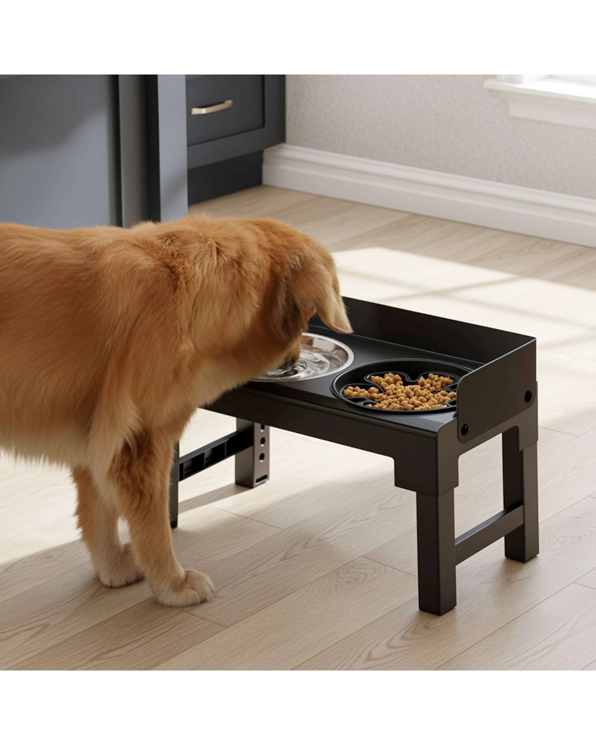 5 Advwin Elevated Pet Feeder 6 Height Adjustable Raised Dog Cat Slow Food Water Bowl, 5 of 7