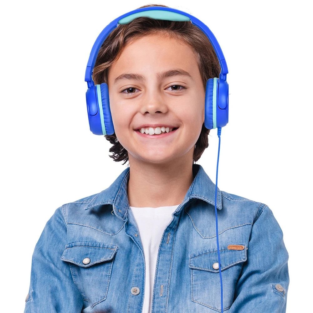 7 BONELK Comfort Kids Wired Headphones Blue/Green, 7 of 7