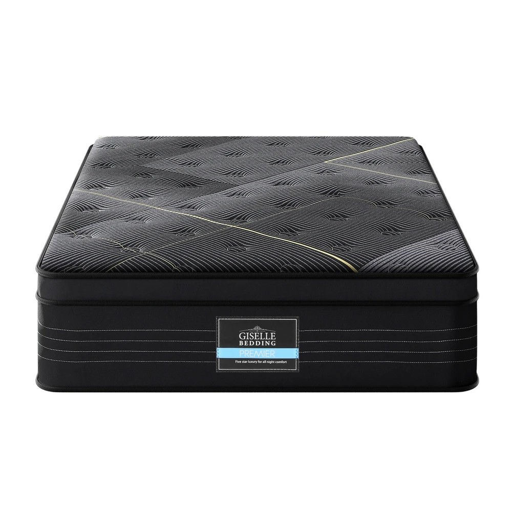 1 35cm Giselle Mattress King Single Bed Bamboo Pocket Firm Foam - Black, 1 of 7