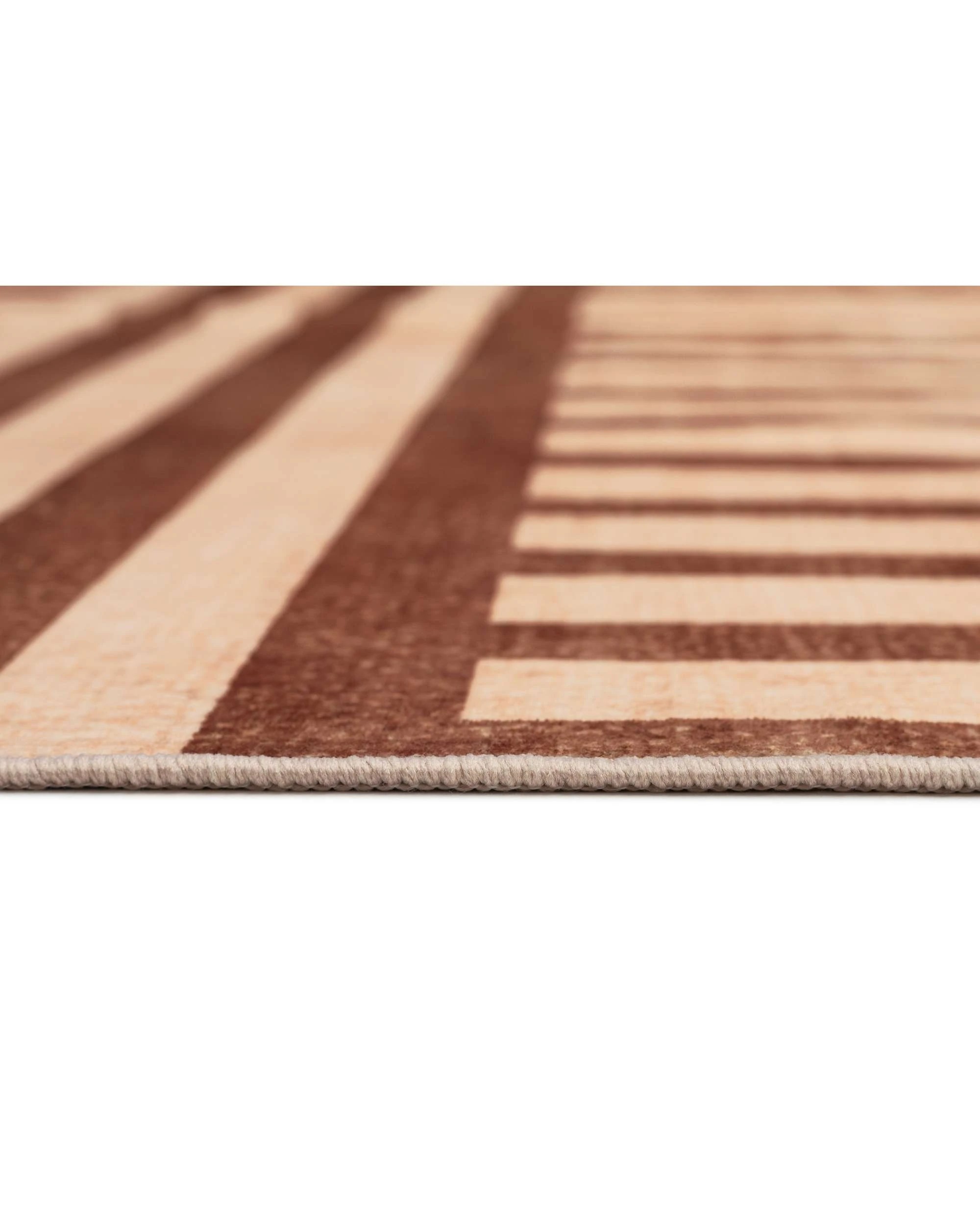 8 Loopsie Sapani Stripe Printed Washable Rug-290cm x 190cm - Brown, 8 of 8