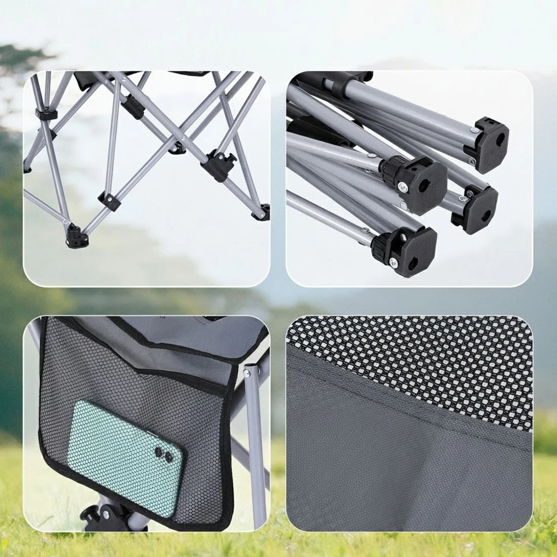 7 Weisshorn Camping Chair Adju Reclining Portable Outdoor Folding Chair - Grey, 7 of 7
