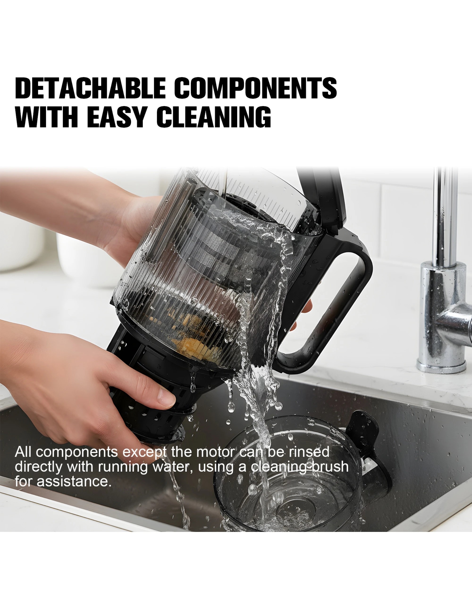 5 Advwin Cold Press Juicer, 122MM Wide Chute Juicer, 3-IN-1 Juicer Extractor, Masticating Slow Juicer with Reverse, 5 of 7