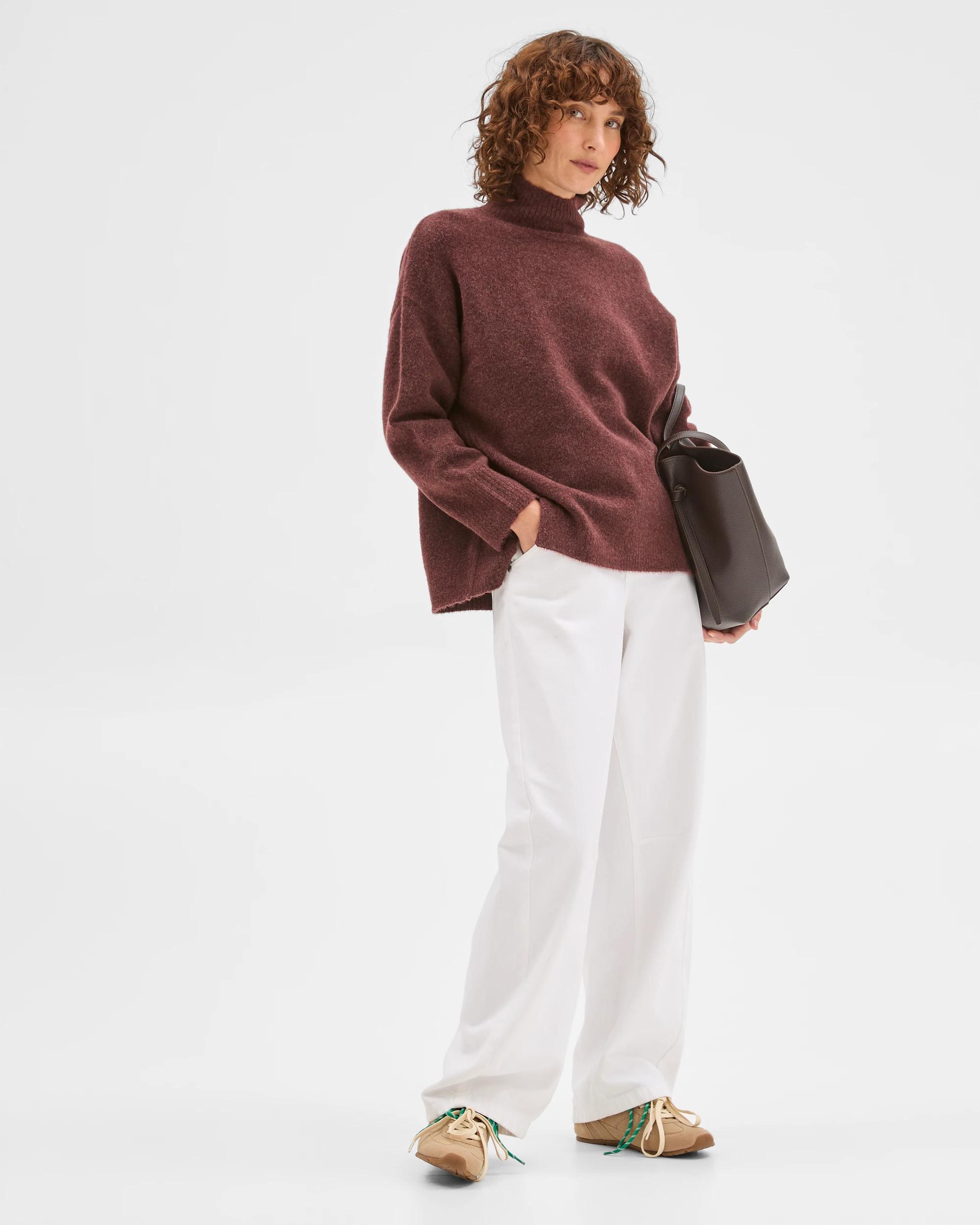 2 Target Woman Super Soft Mock Neck Jumper BURGUNDY, 2 of 7