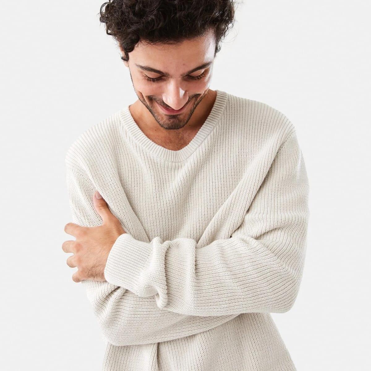 5 Textured Crew Knit Jumper Bge Dune, 5 of 6