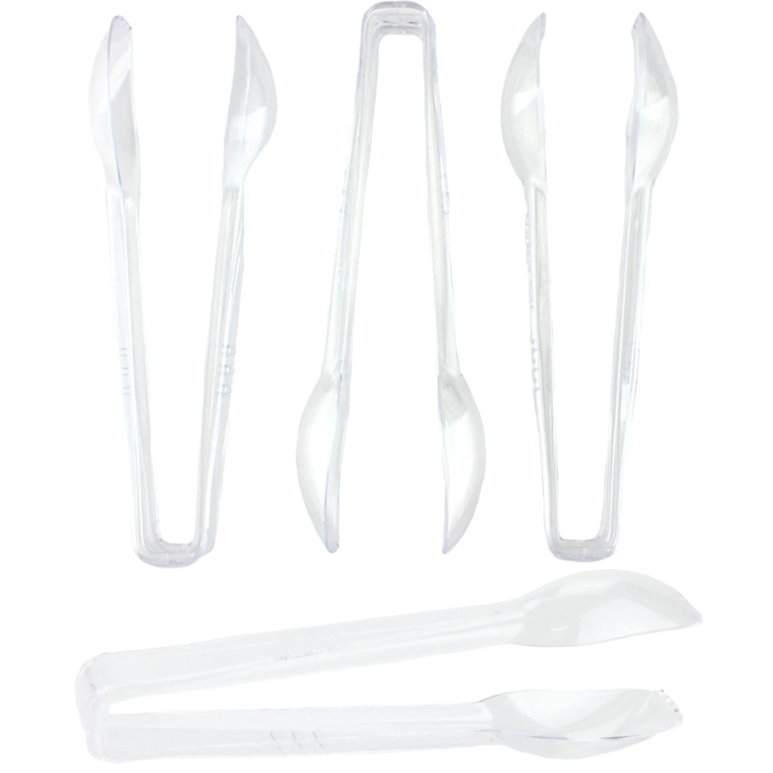 1 Made 2 Party Mini Clear Plastic Salad Tongs (Pack of 4), 1 of 3
