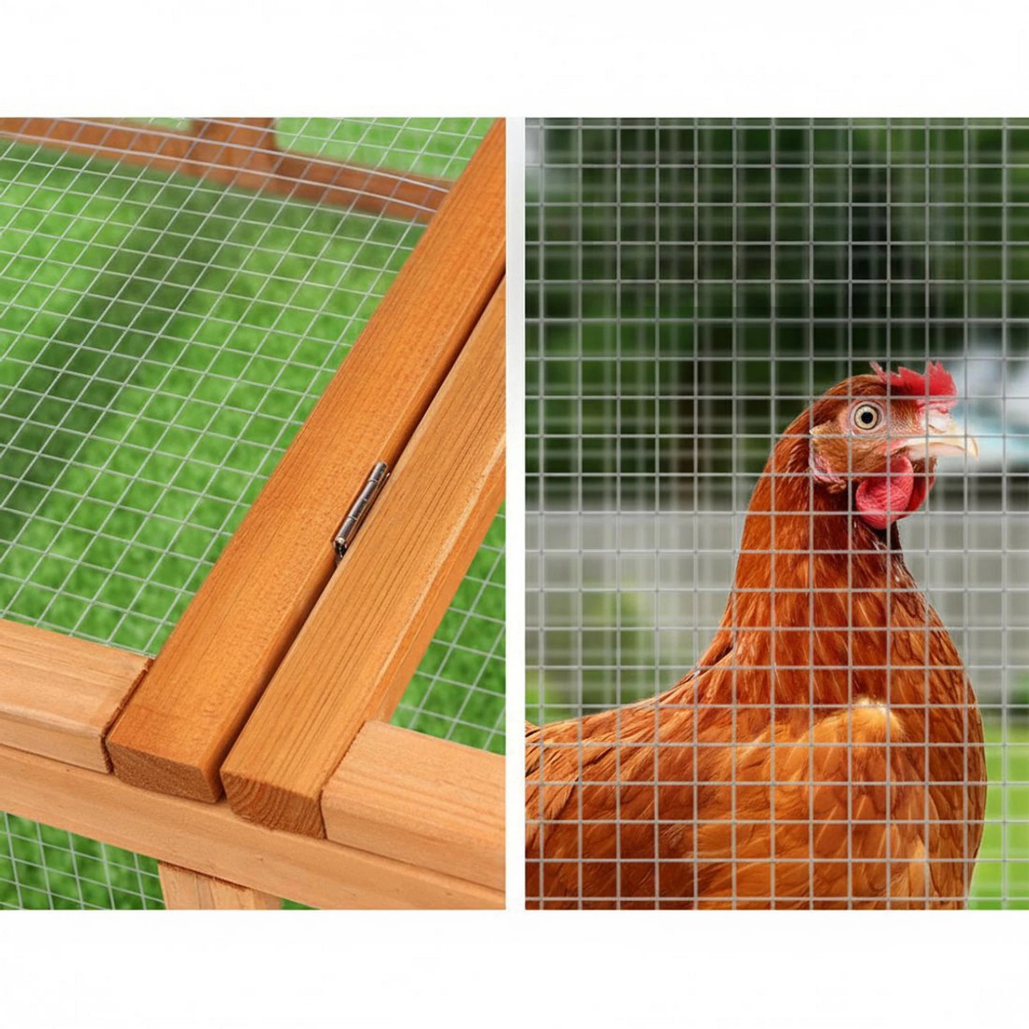 5 i.Pet Chicken Coop Rabbit Hutch Extra Large Wooden Chicken House Run - Brown, 5 of 8