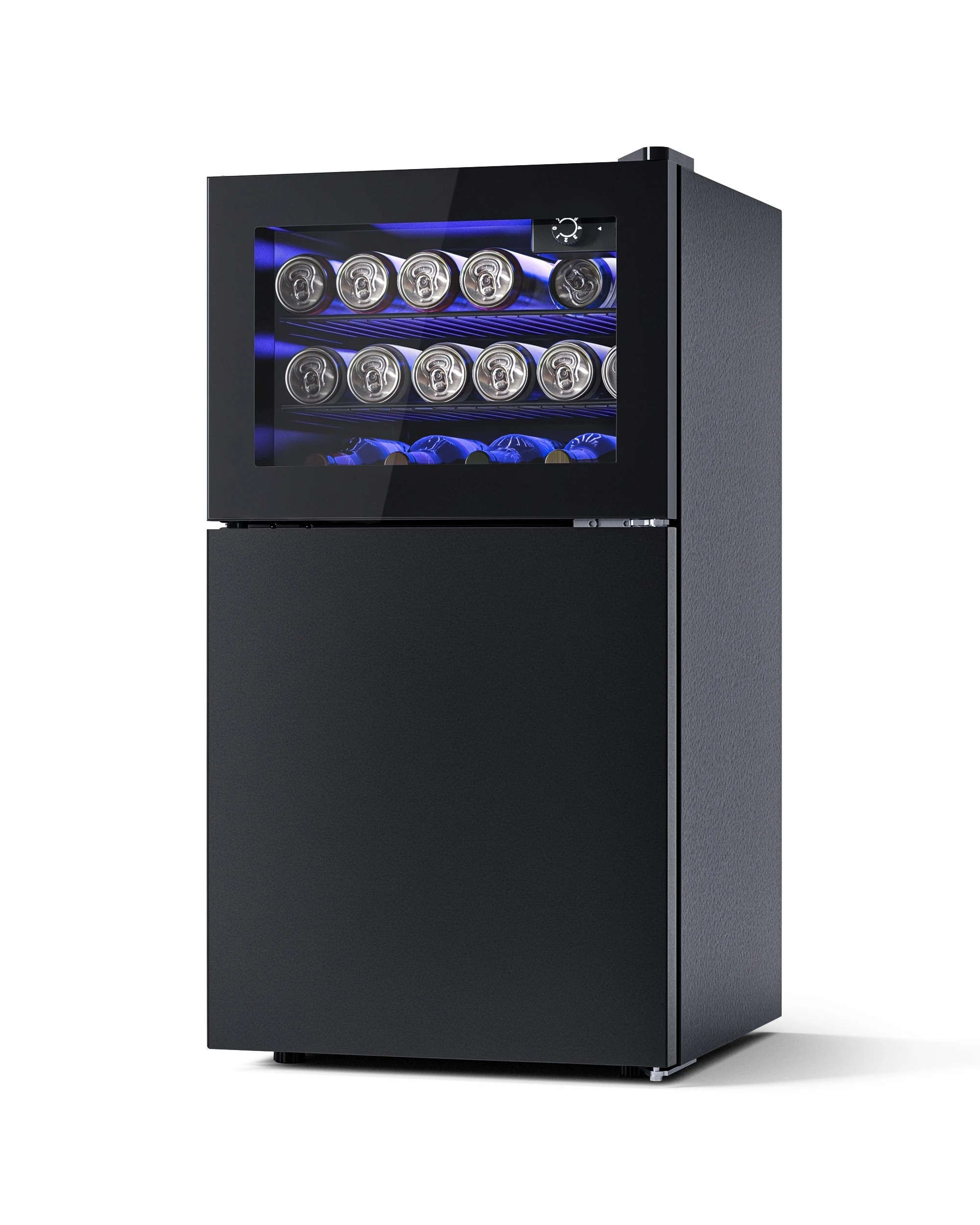 1 Advwin 80L Refrigerator with Freezer, 2-Door Mini Fridge - Black, 1 of 1