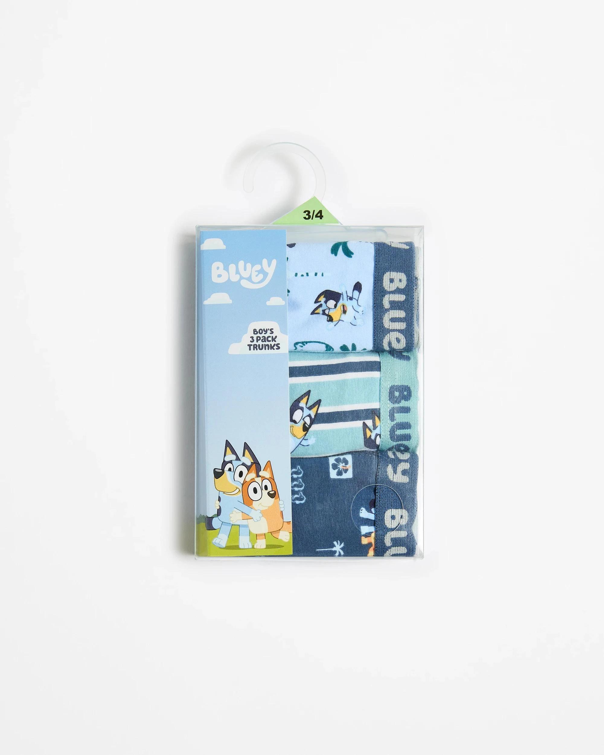 1 Bluey Younger Boys Trunk 3 Pack BLUE, 1 of 2