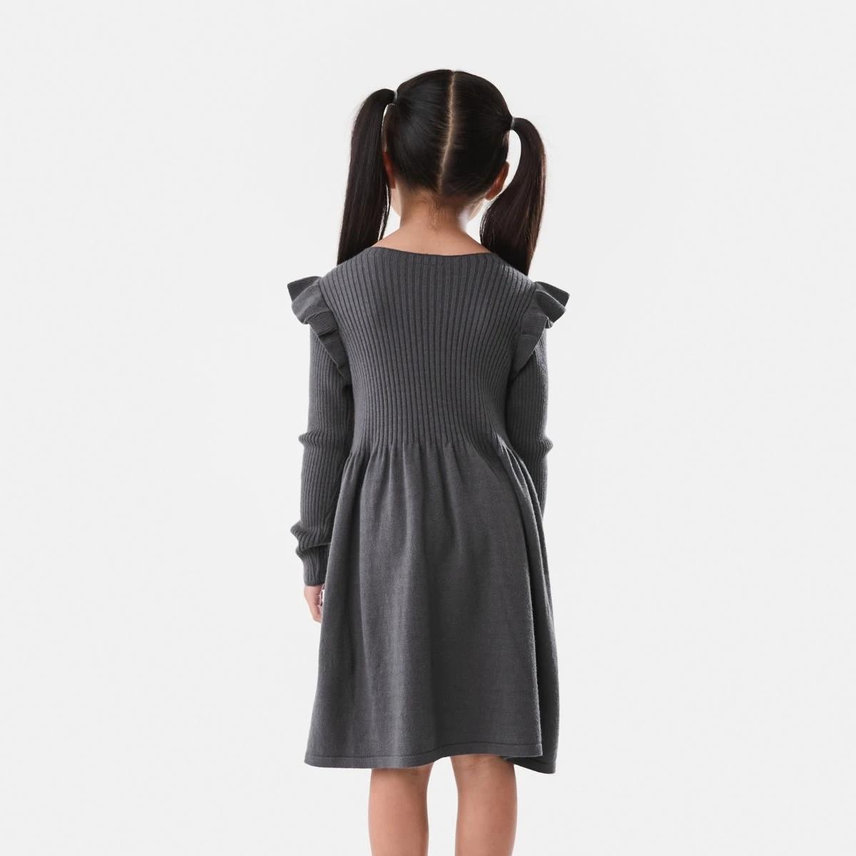 2 Long Sleeve Viscose Knit Dress Nine Grey, 2 of 10