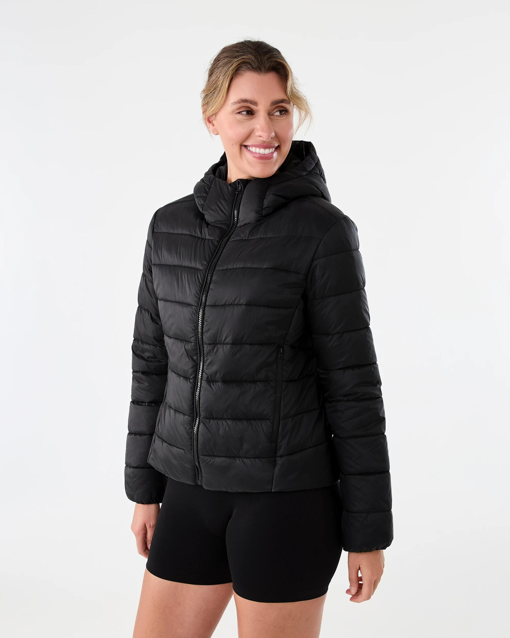 3 Active Womens Packable Puffer Jacket Black, 3 of 8