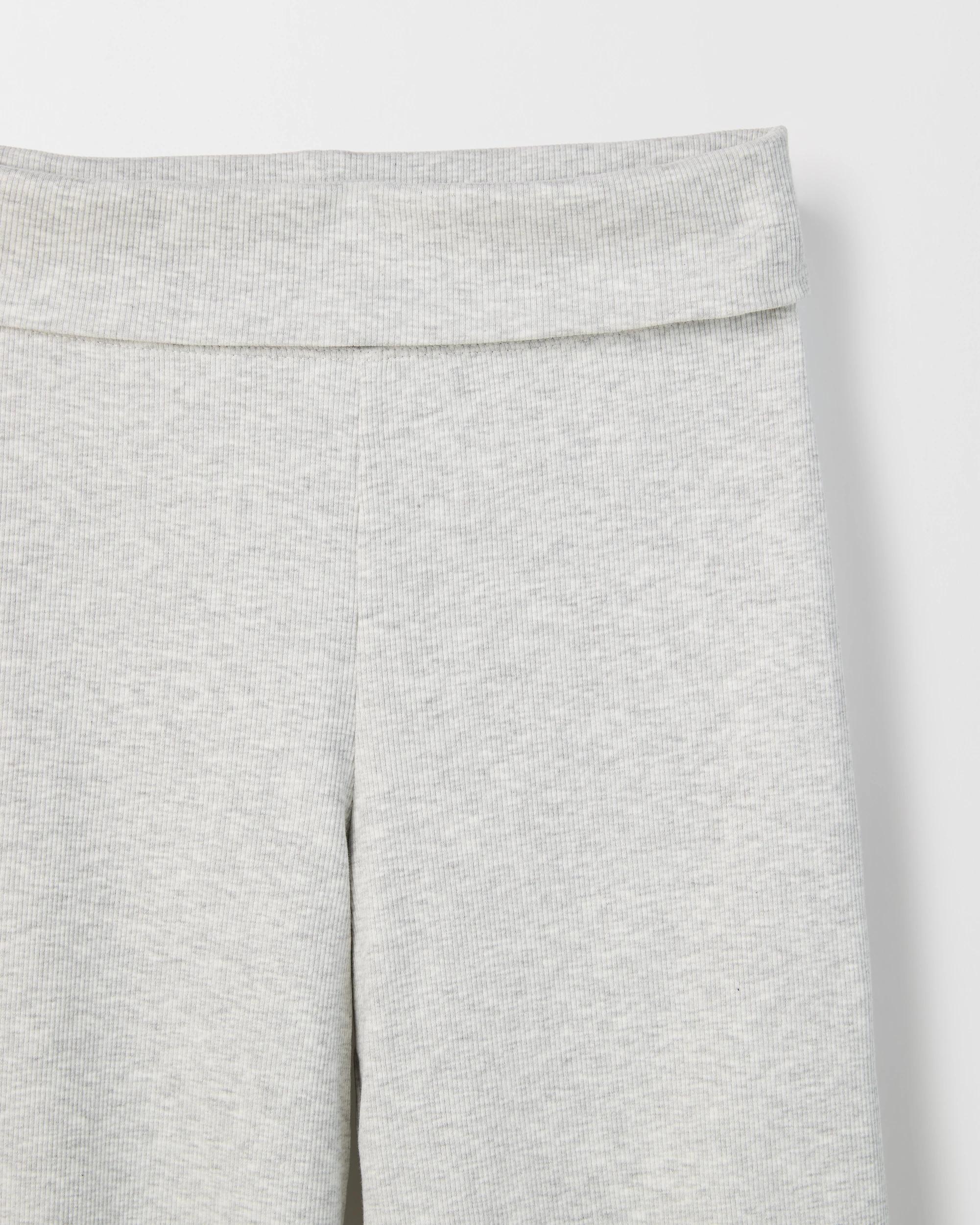 2 Target Kids Australian Cotton Rib Fold Over Waist Wide Leg Leggings GREY MARLE, 2 of 2
