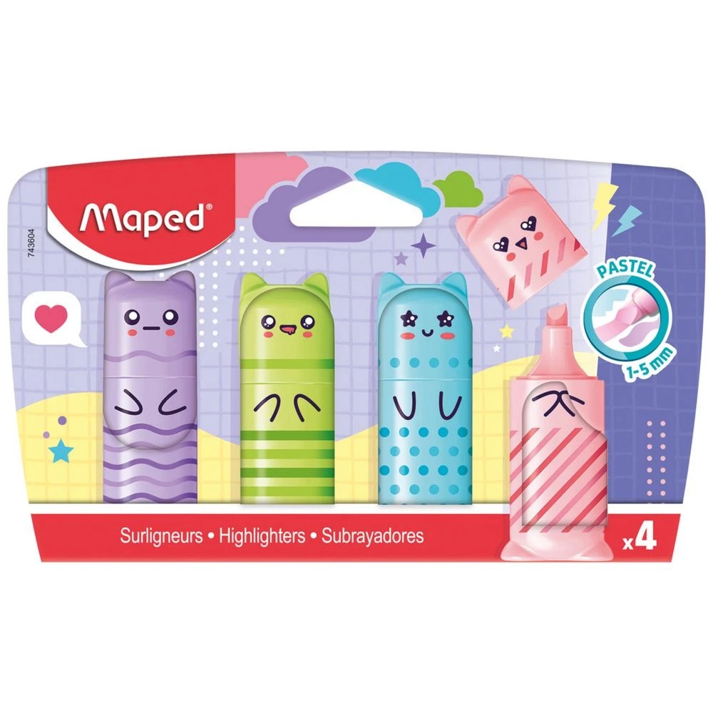 2 Maped Mini Highlighters Pastel 4 Pack, 2 of 2