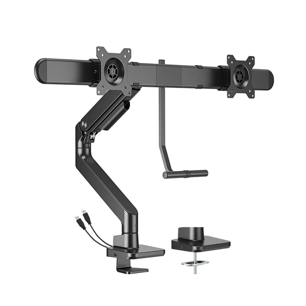 1 Brateck Noteworthy Dual Monitor Arm For 17"-32" with USB Ports - Black, 1 of 2