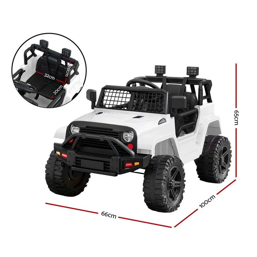 2 Rigo Kids Electric Ride On Car Jeep Toy Cars Remote 12V - White, 2 of 5