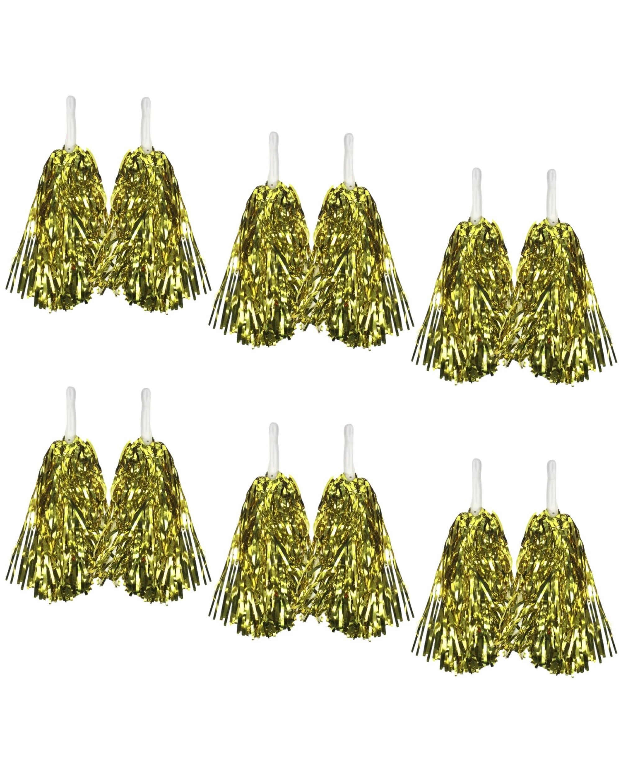 1 BR Costumes Metallic Cheerleading Pom Poms – Set of 6 with Easy-Grip Handles, 1 of 3