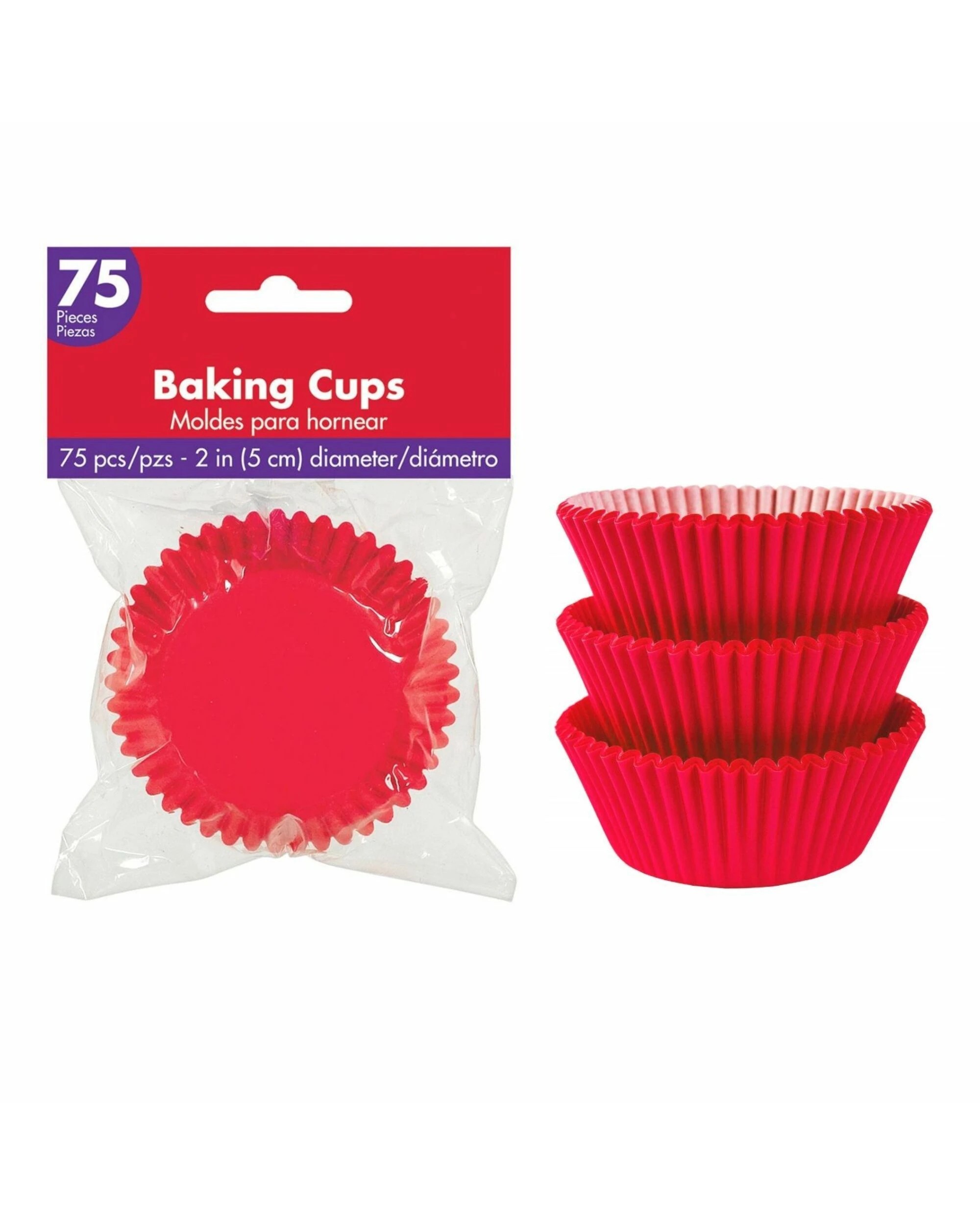 1 Artwrap 5cm Baking Cups Pack of 75 - Red, 1 of 1