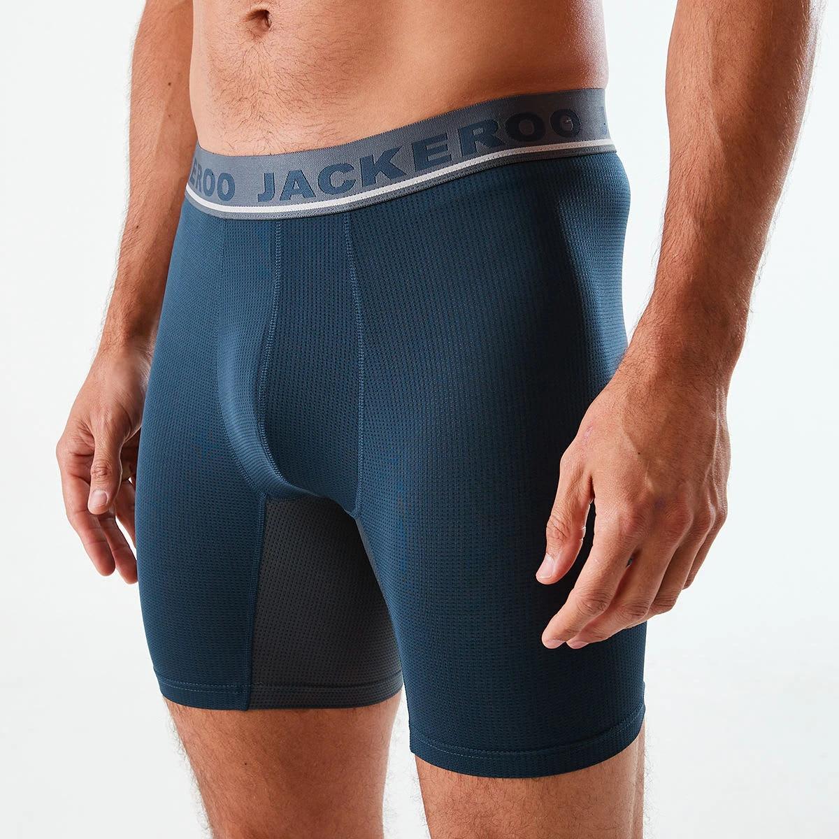 5 3 Pack Jackeroo Mid Length Mesh Trunks NAVY, 5 of 8
