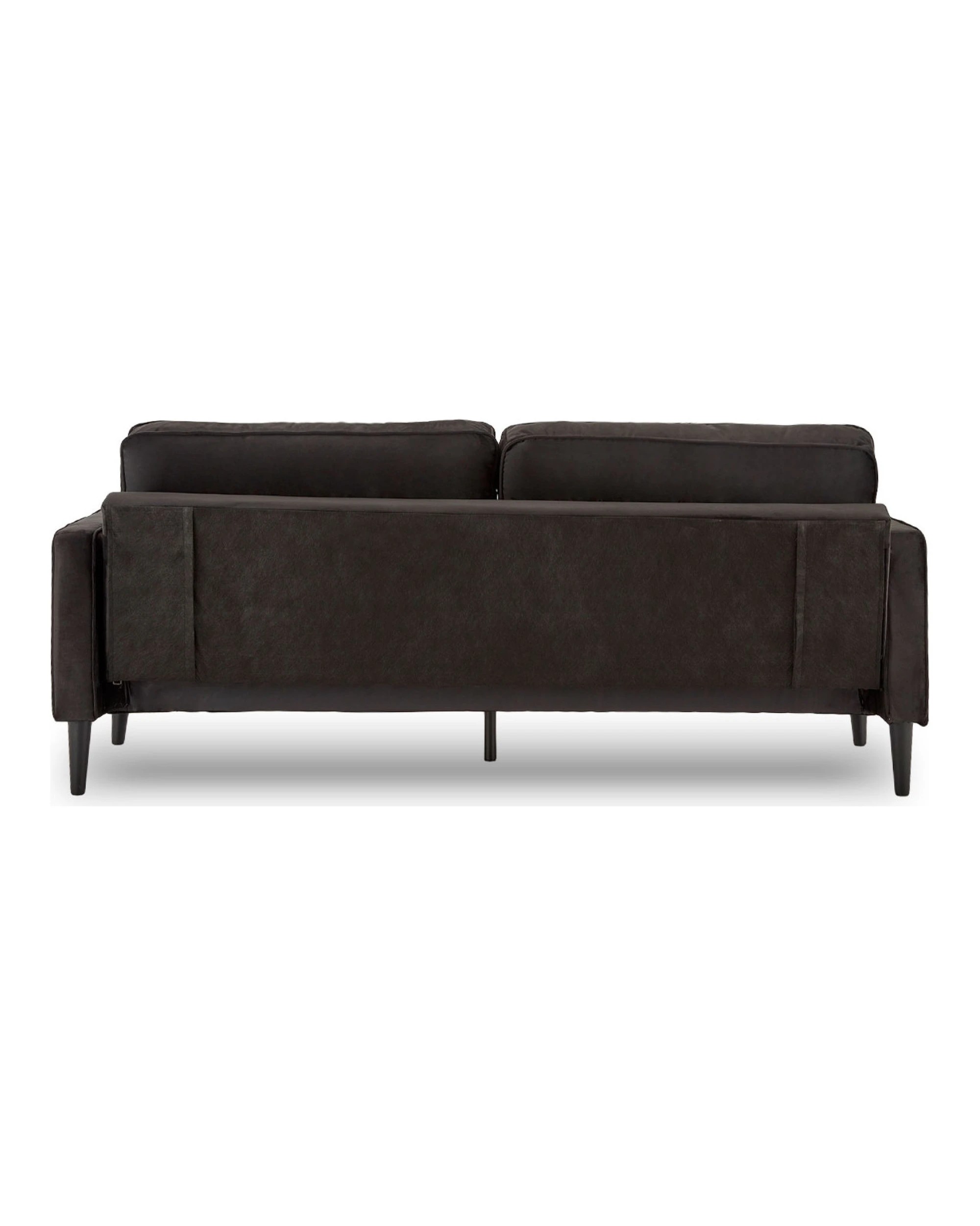 4 Sarantino Faux Velvet Sofa Bed Couch Furniture Lounge Suite - Black, 4 of 9