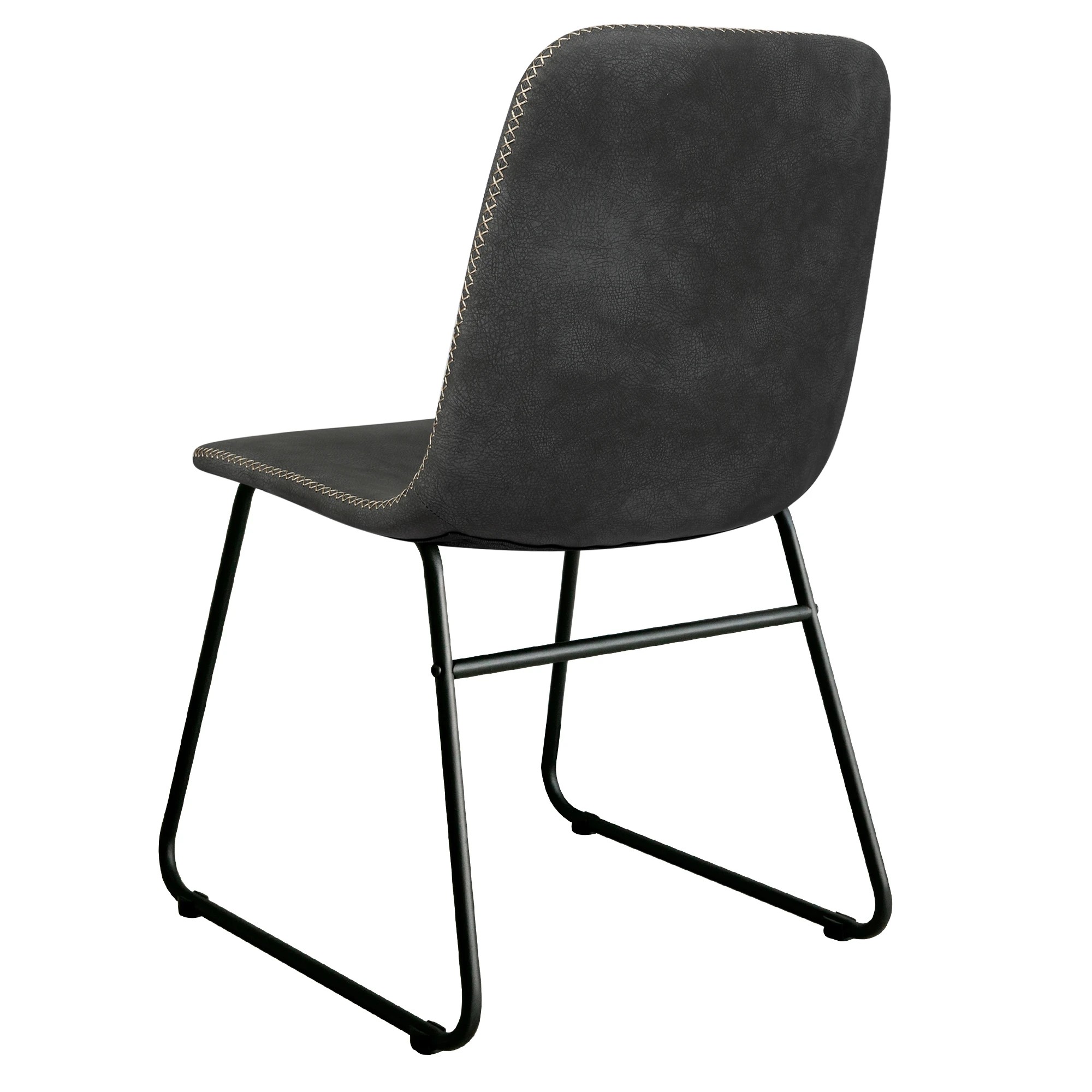 4 Levede 8x Dining Chairs PU Leather - Black - Black, 4 of 8