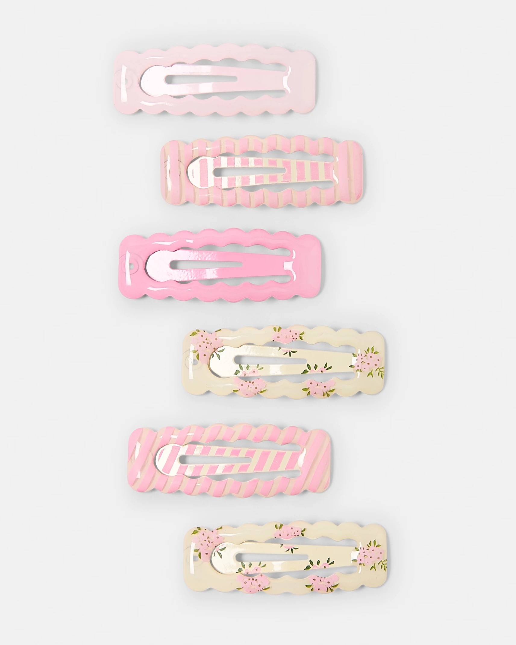 1 6 Pack Coloured Snap Hair Clips, 1 of 3