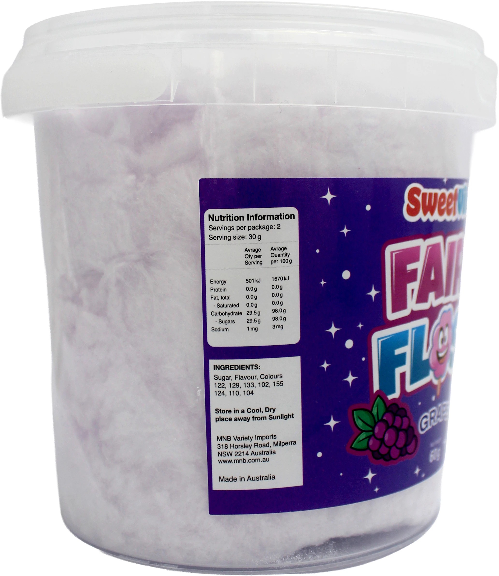 2 Fantasy Fairy Floss Grape Tub 60g, 2 of 2