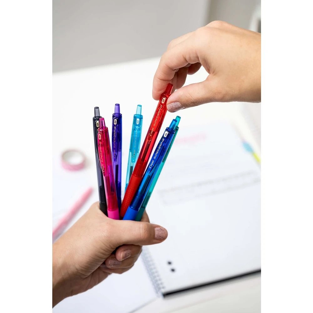 3 PILOT Super Grip G Ballpoint Pen 1mm Pink, 3 of 4