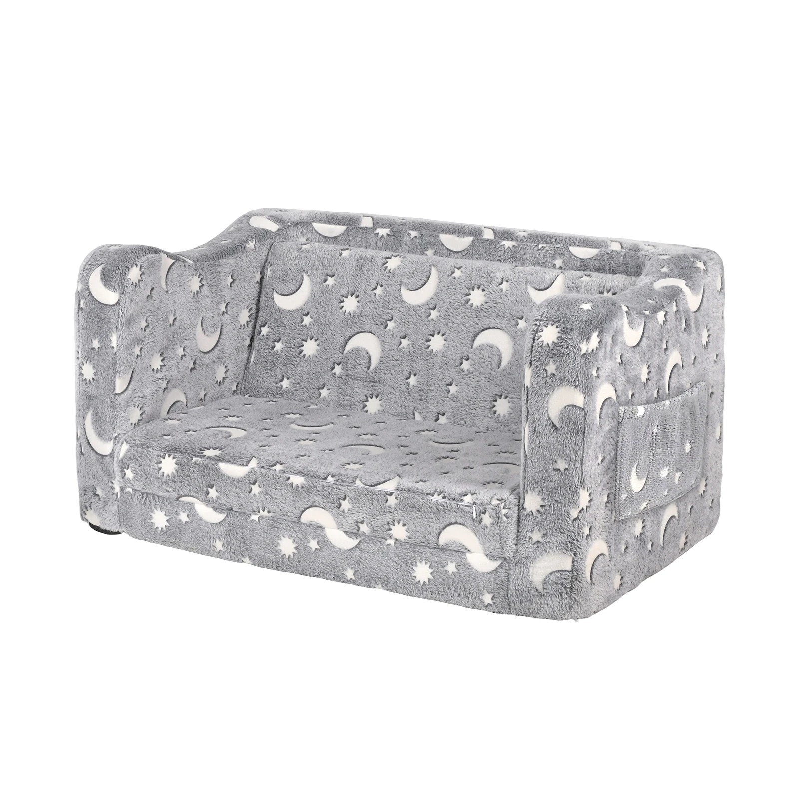 2 Advwin 2-in-1 Kids Flip Open Sofa Couch Foldable Bed Grey, 2 of 8