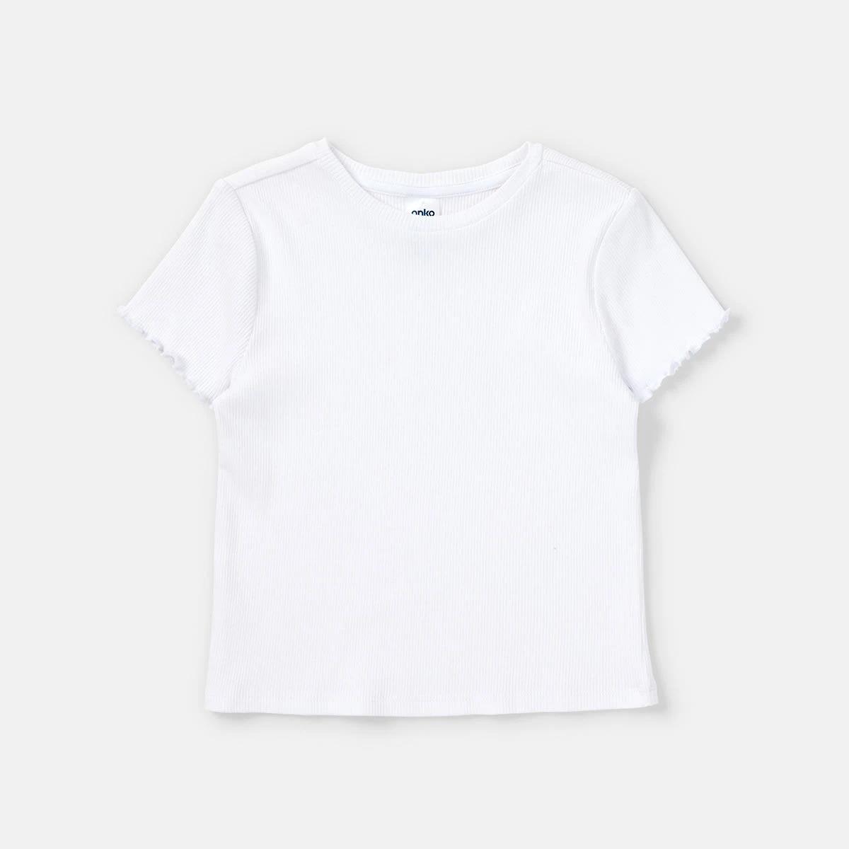 9 Short Sleeve Rib Top White, 9 of 10
