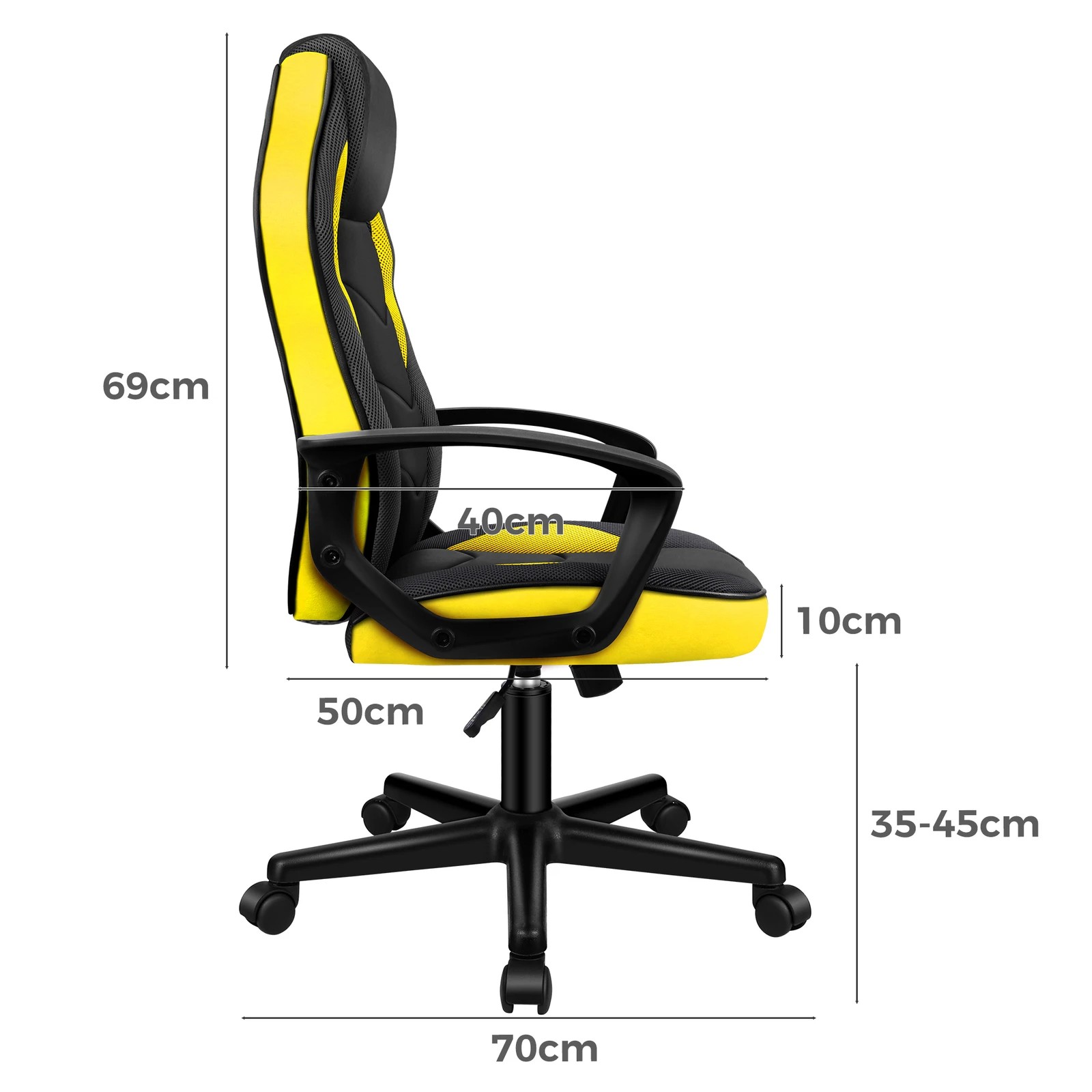 4 Alfordson Gaming Chair Racing Office Executive Computer Seat Work - Yellow, 4 of 9
