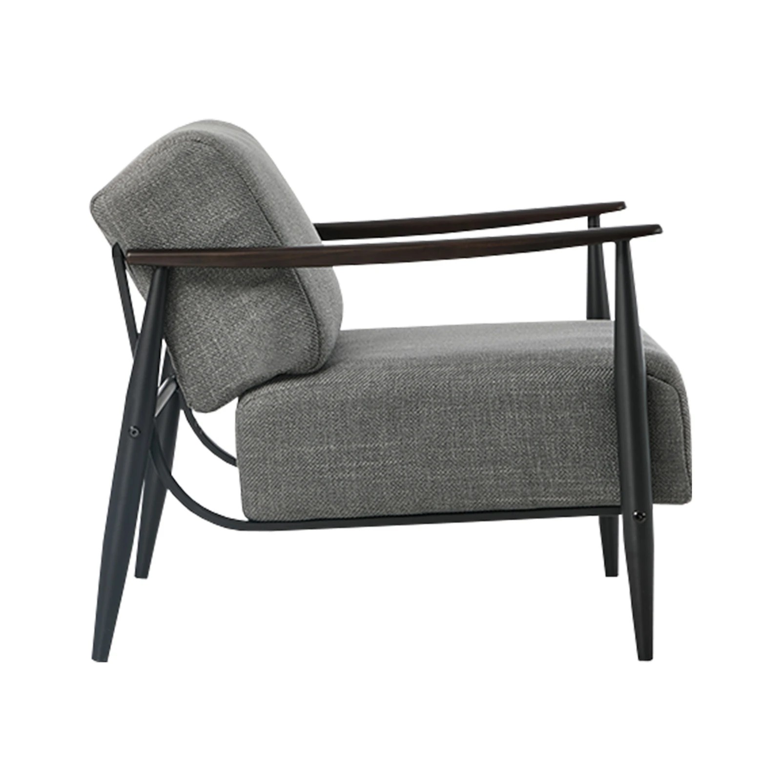 7 Oikiture 2x Wooden Armchair Lounge Sofa Chair Fabric Accent Armchairs - Grey, 7 of 8