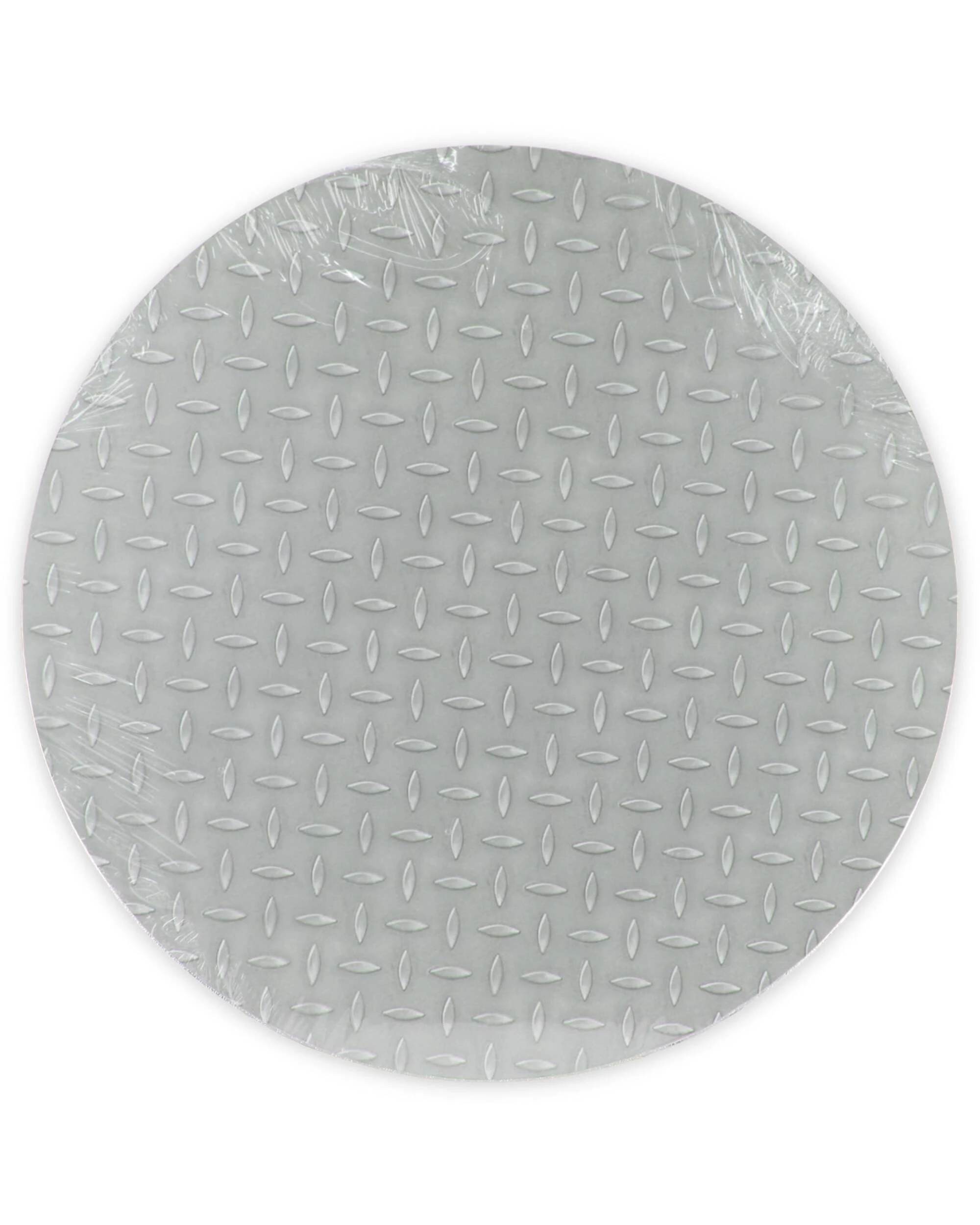 1 Bake Group Checker Plate Print Round Cake Serving Board 35cm - Silver, 1 of 1