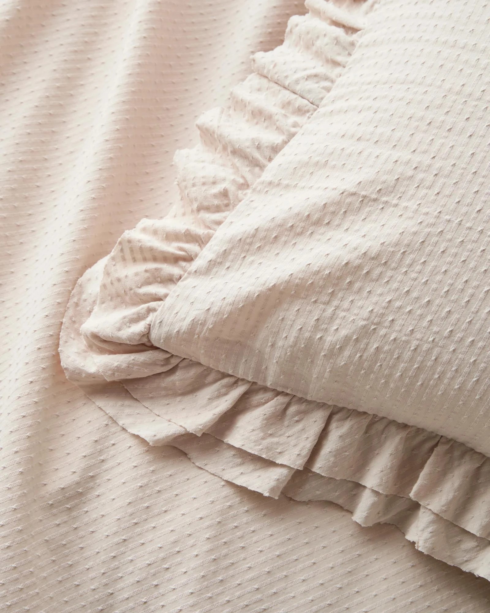 3 Target Australian Cotton Celine Jacquard Double Ruffle Quilt Cover Set - King Bed - Natural, 3 of 3