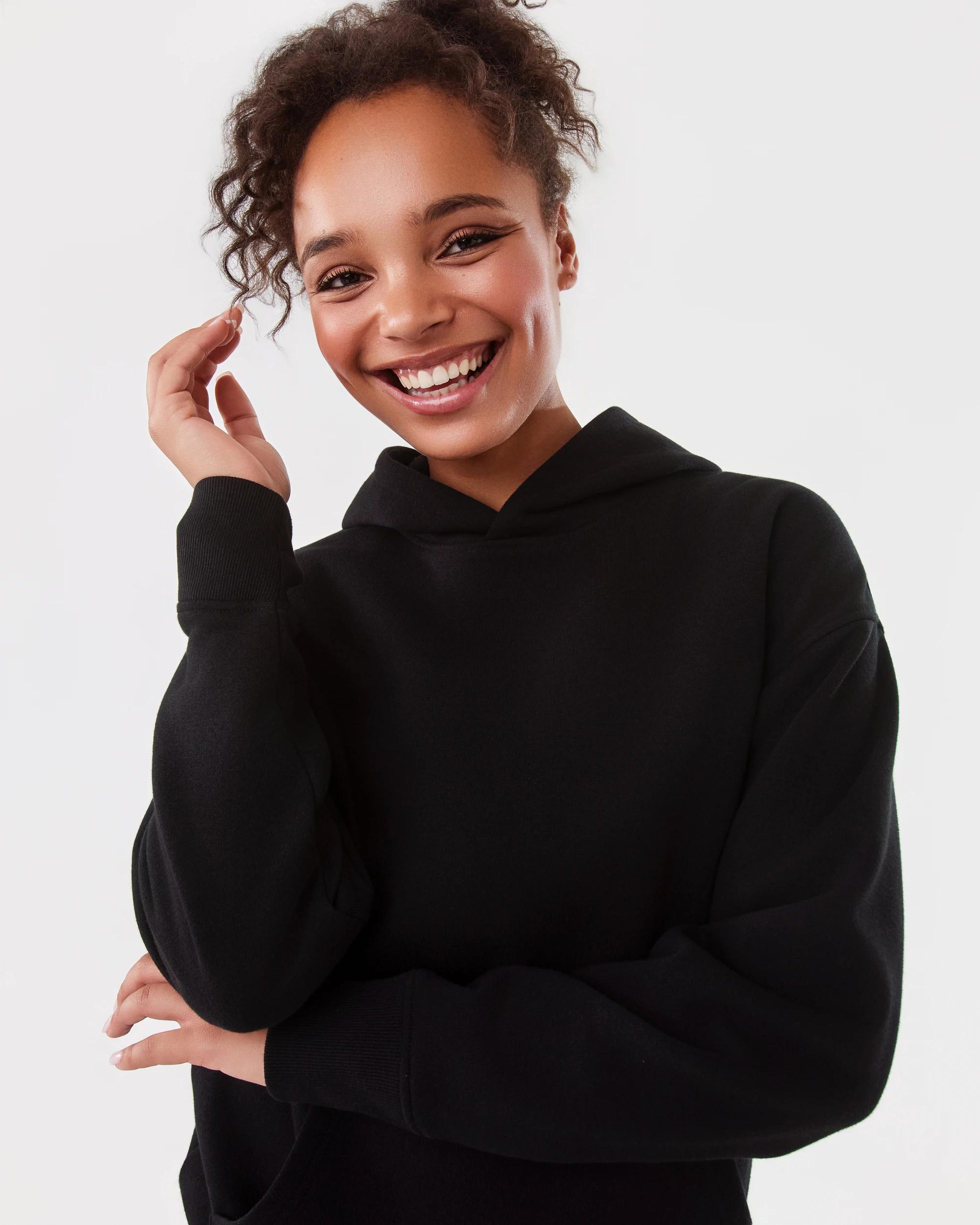 5 Active Womens Essential Oversized Hoodie Black, 5 of 7