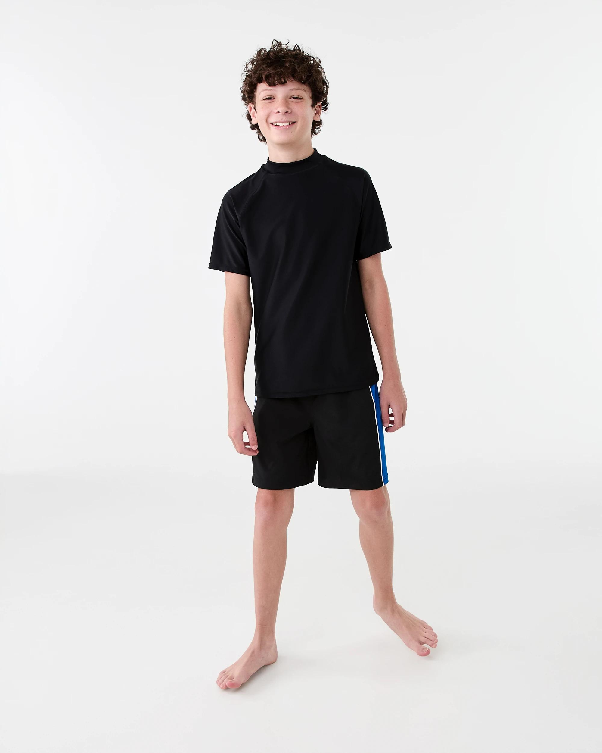 5 Longline Panelled Swim Shorts Black, 5 of 6