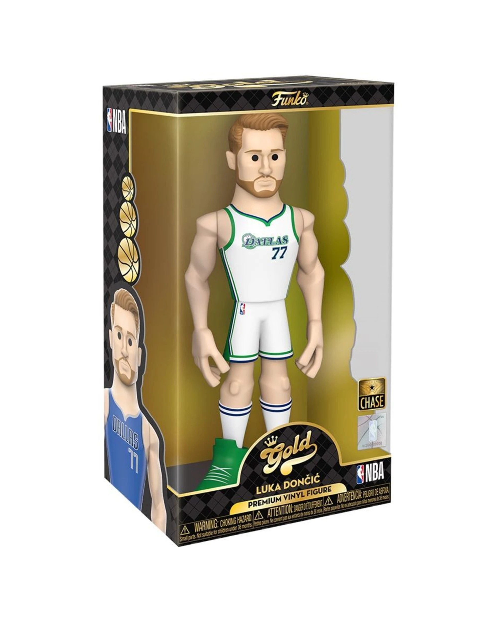 4 NBA Luka Doncic Action Figure 12 Inch Vinyl Sports Collectible Display-Ready Box - Blue, 4 of 4