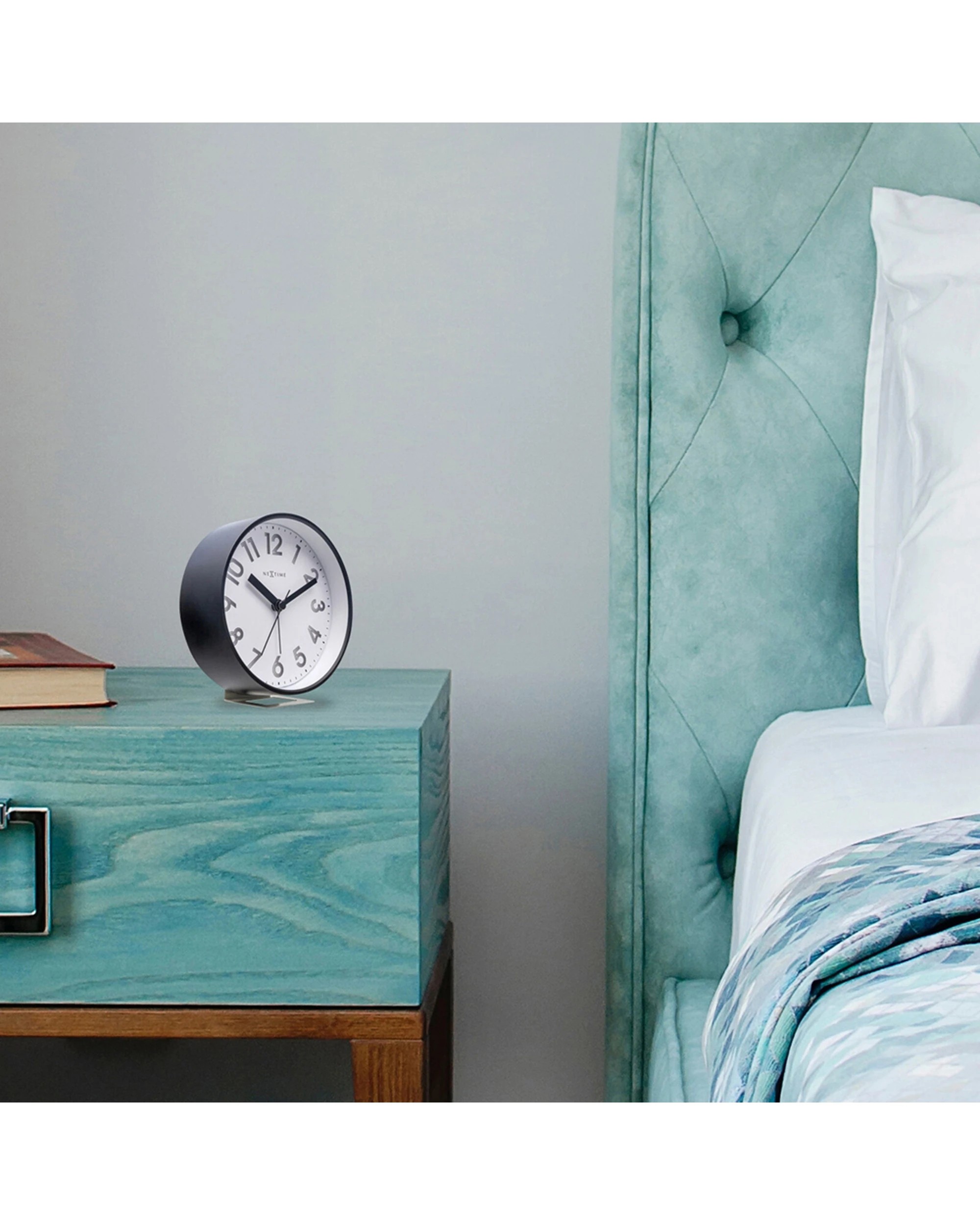 7 NEXTIME Reflect Alarm Clock Silent Movement Night Light Wall Table Use - White, 7 of 7