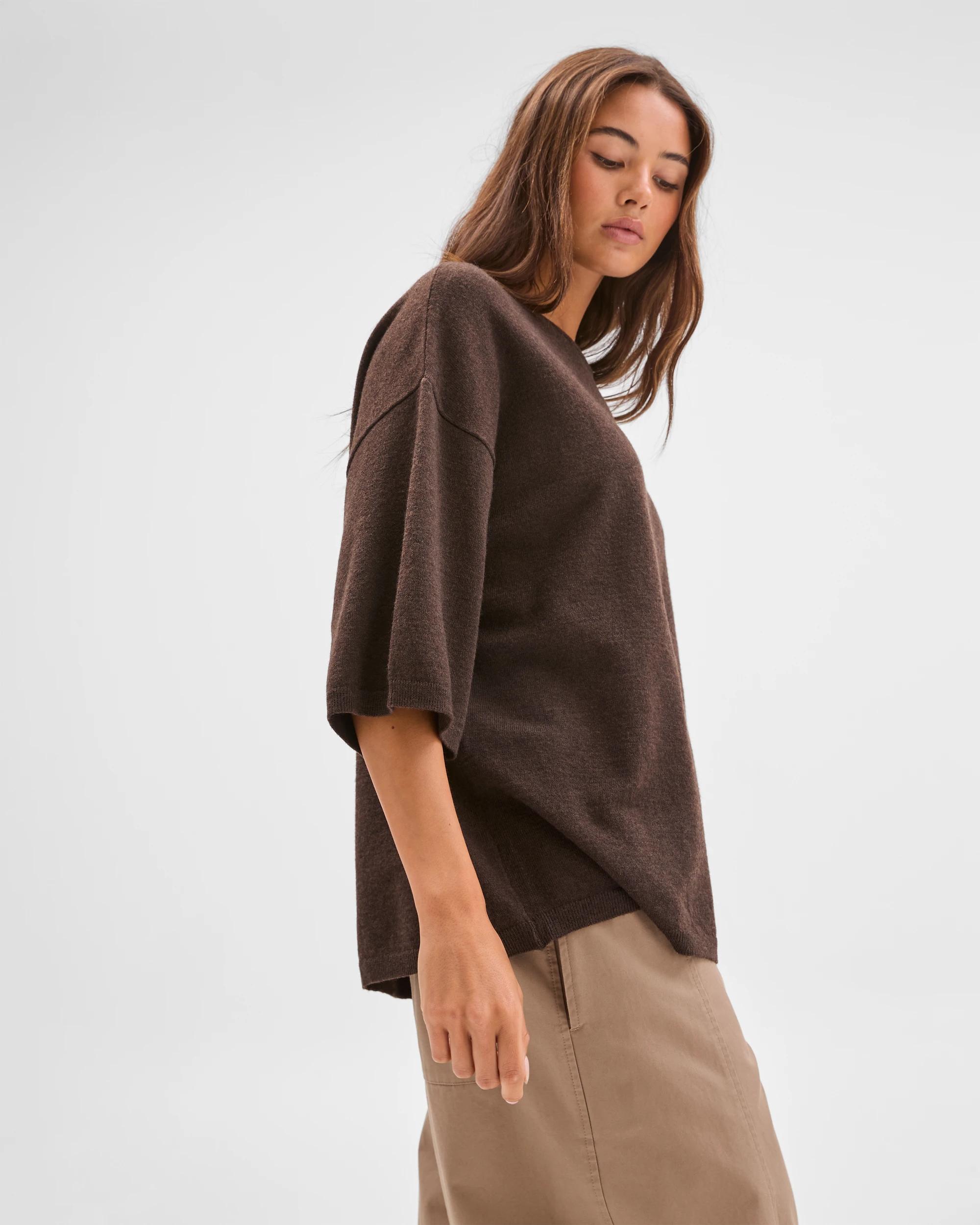 5 Lily Loves Knit T-Shirt COFFEE BEAN, 5 of 6