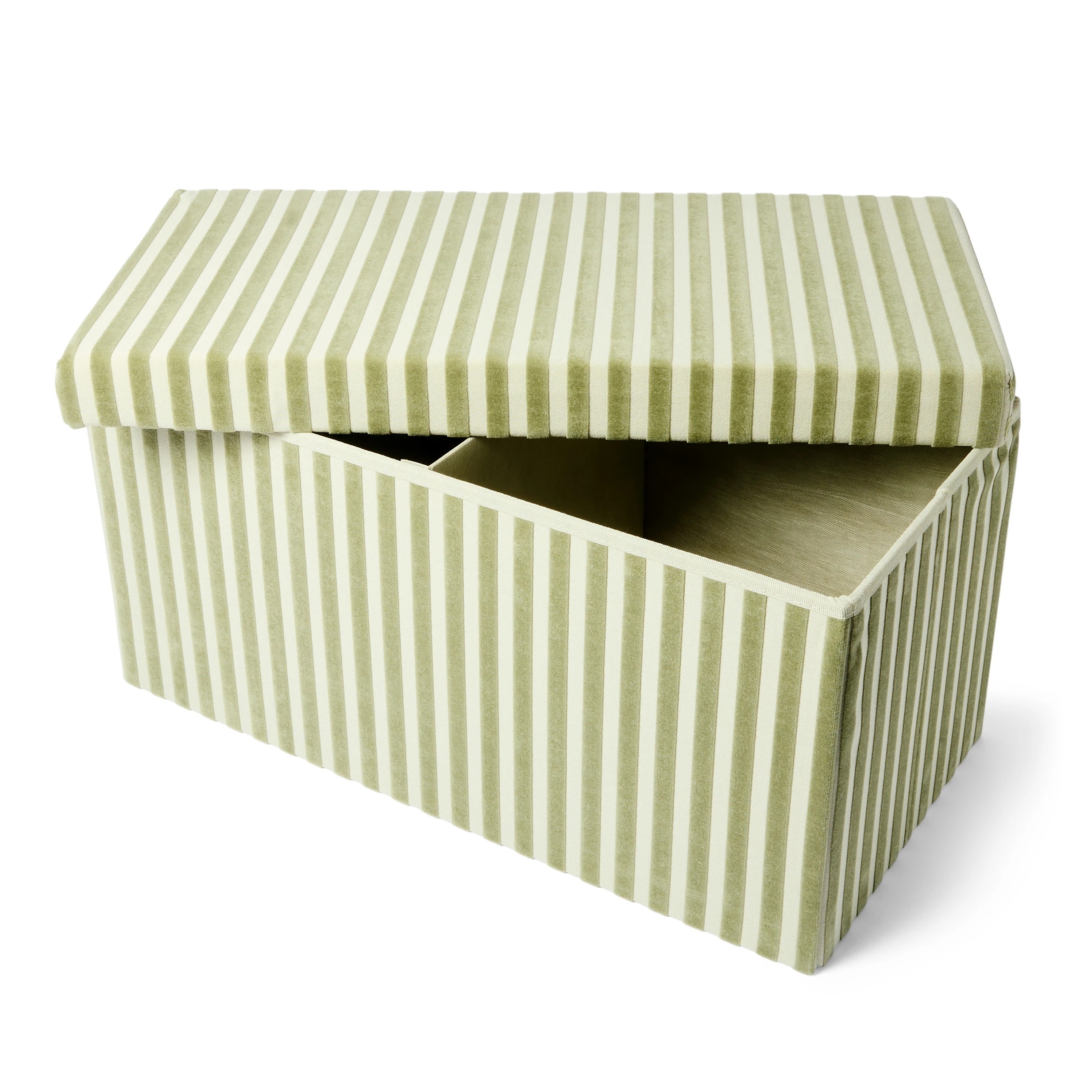 6 Rectangle Storage Ottoman - Green Stripe, 6 of 10