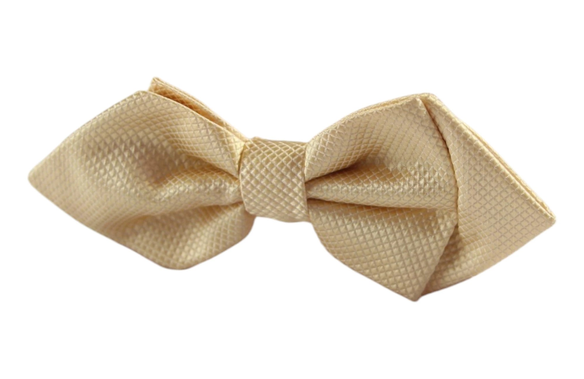4 Zasel Mens Gold Diamond Shaped Checkered Bow Tie - Gold, 4 of 4