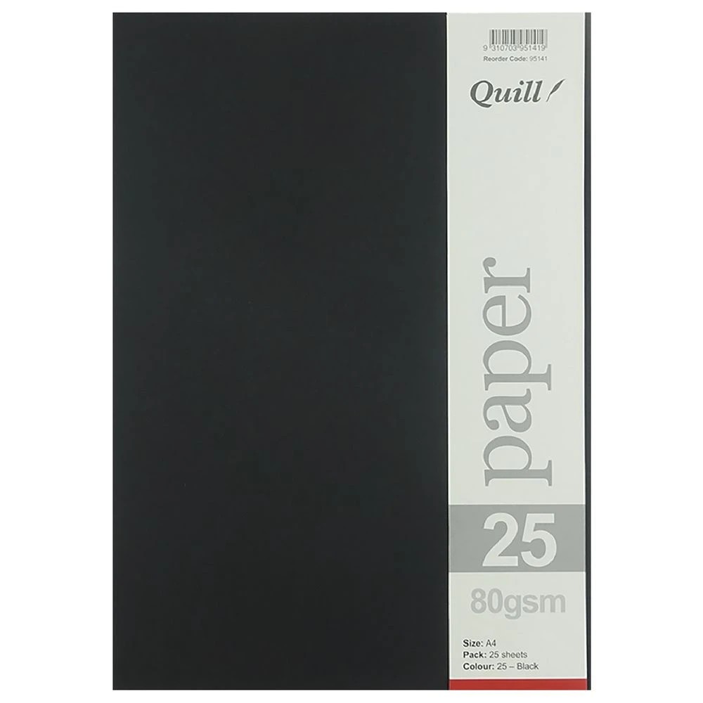 3 Quill A4 80gsm Paper Black 25 Pack, 3 of 4