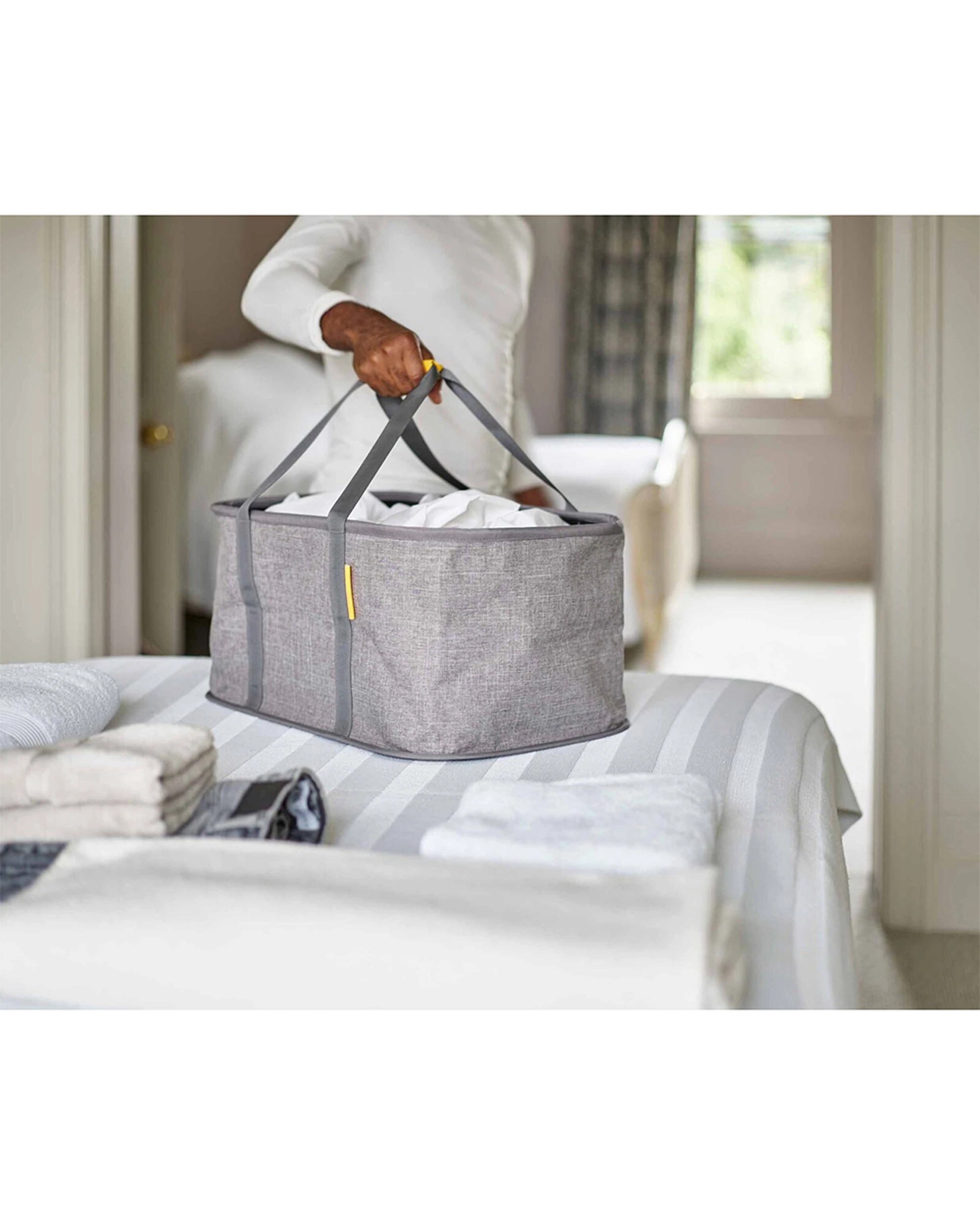 3 Joseph Joseph Hold-All Collapsible Laundry Basket Foldable Moisture Resistant - Grey, 3 of 4