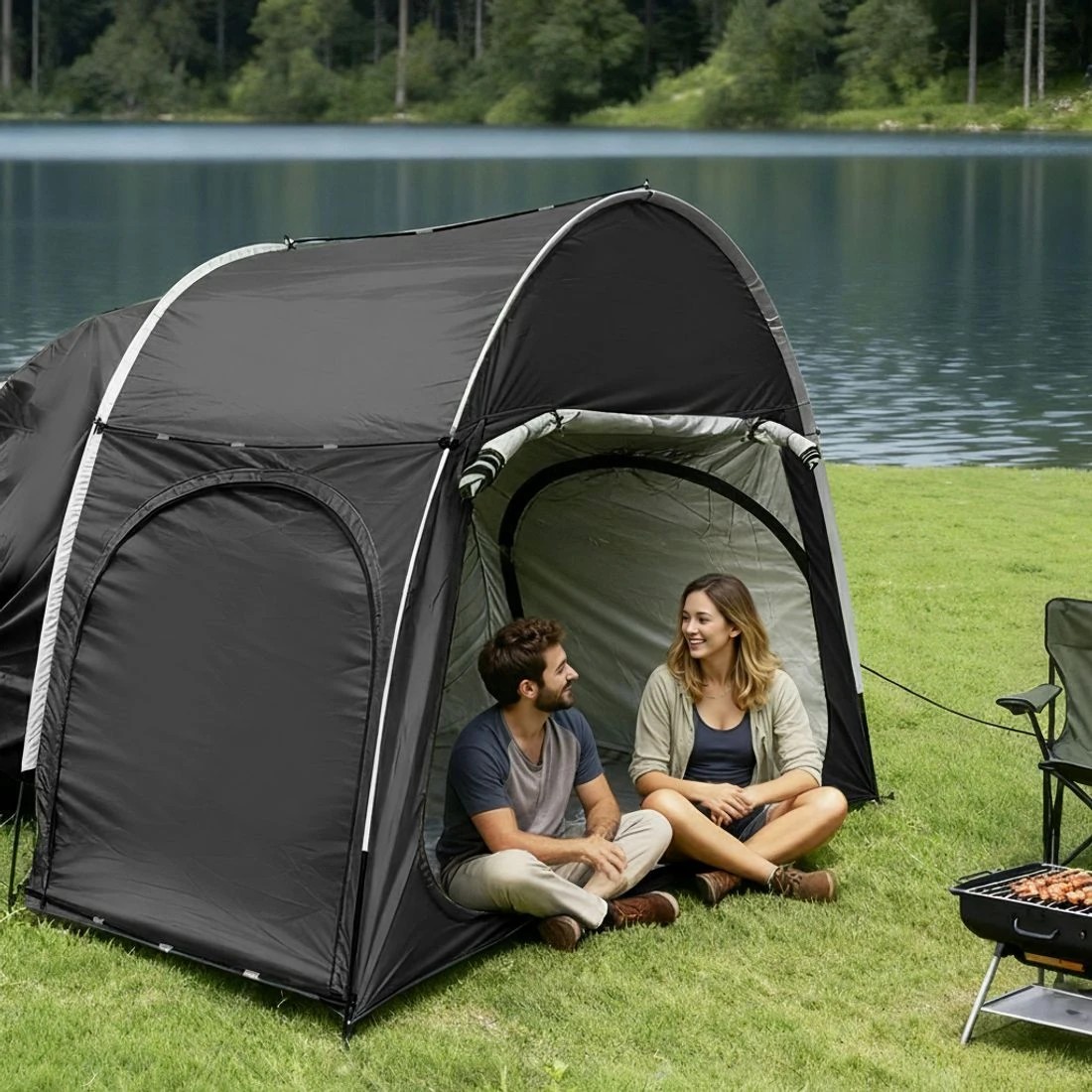 5 Weisshorn Camping Tent Car SUV Rear Hatchback Tents Canopy Portable Outdoor Family - Black, 5 of 8