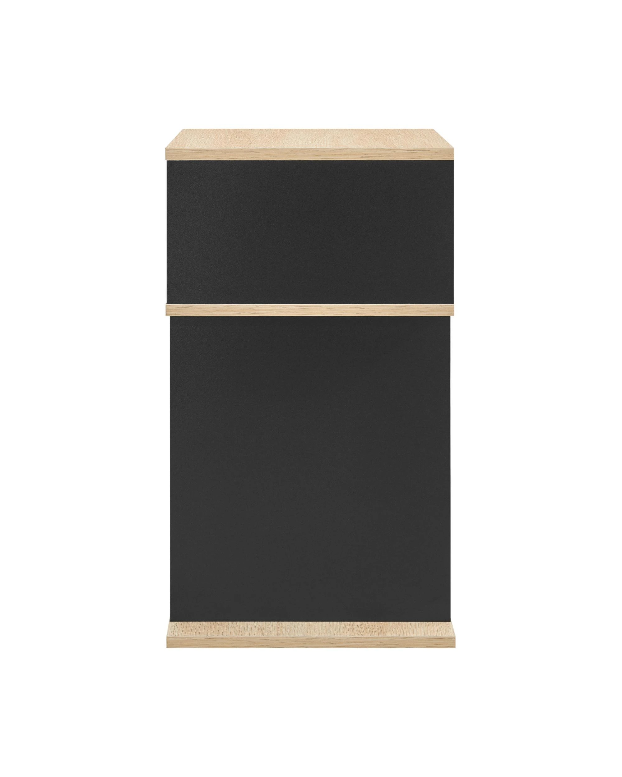 5 Kodu Small 2 Tier Side Table Storage Shelf Unit Oak Look - Black, 5 of 9