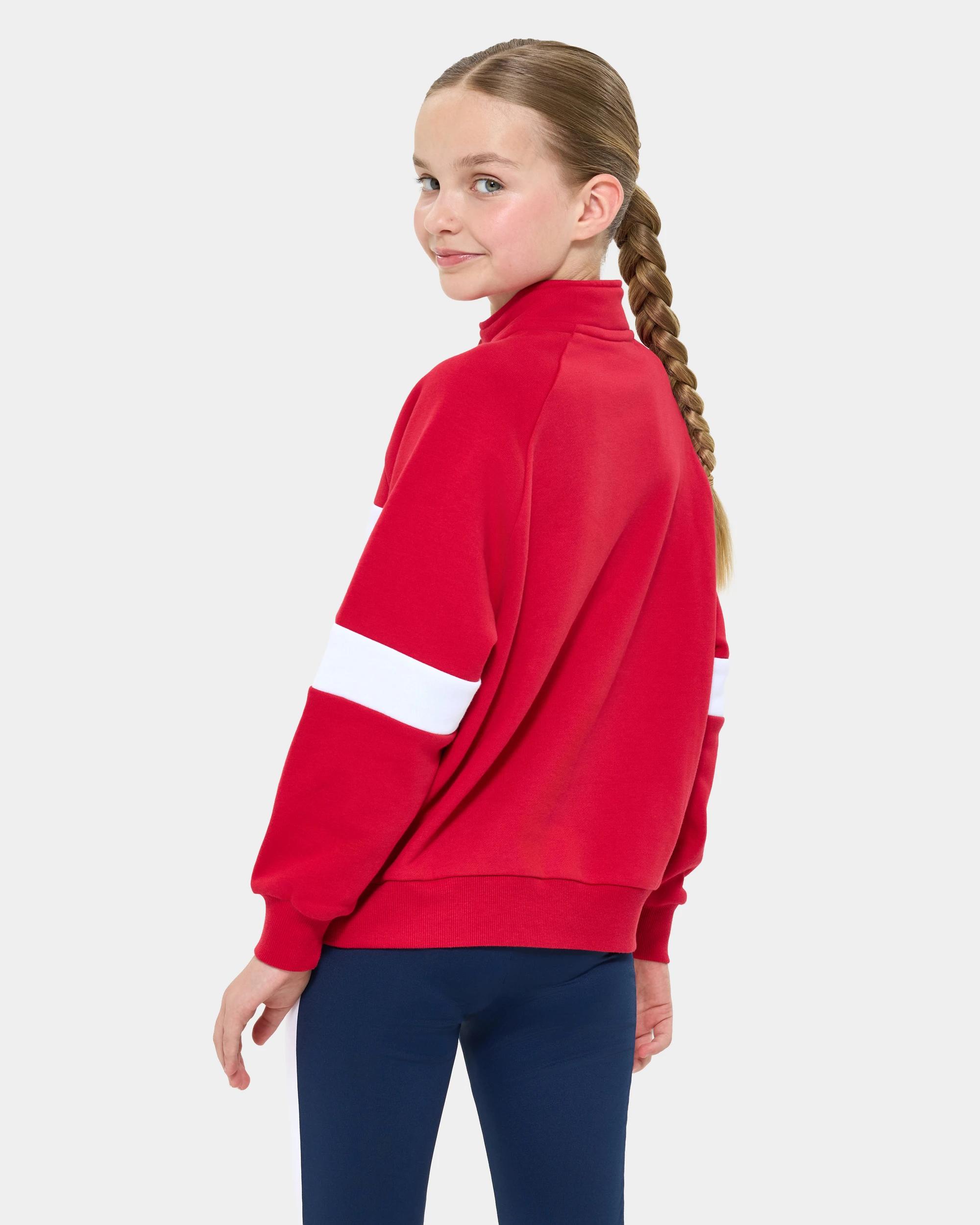 4 Fila Kids Quarter-Zip Fleece Jumper RED, 4 of 6