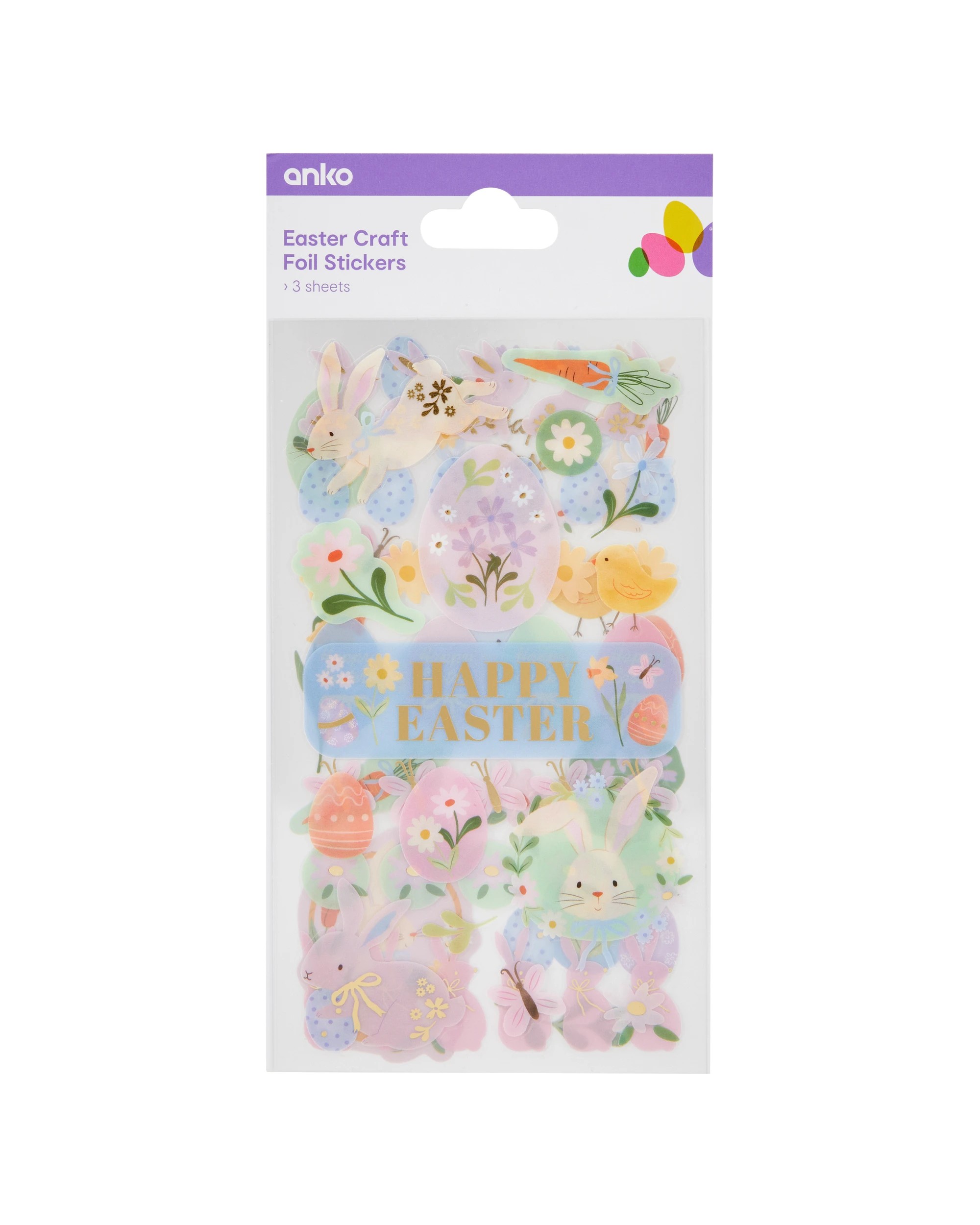 1 Easter Craft Foil Stickers, 1 of 3
