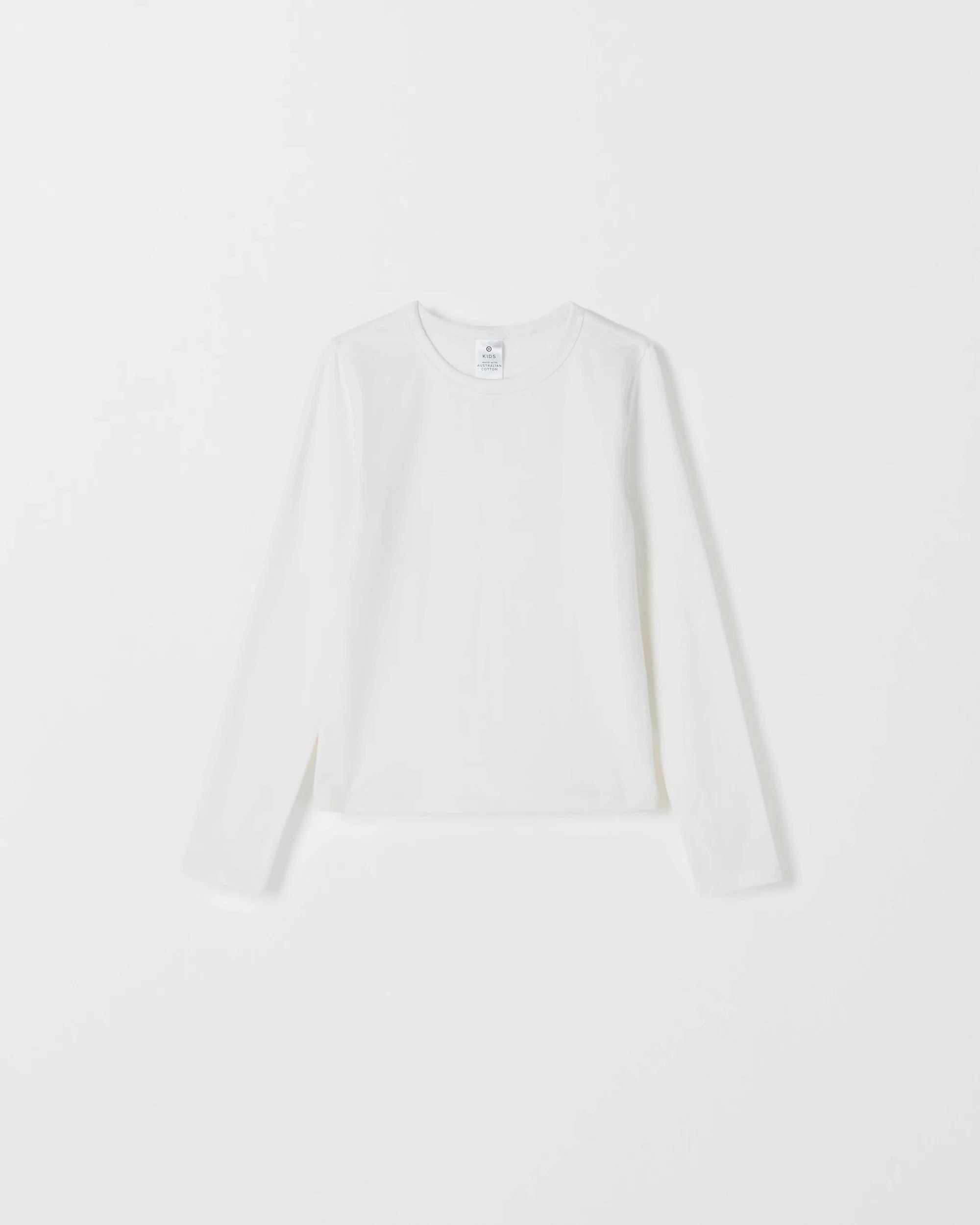 6 Target Kids Australian Cotton Long Sleeve Top WHITE, 6 of 7