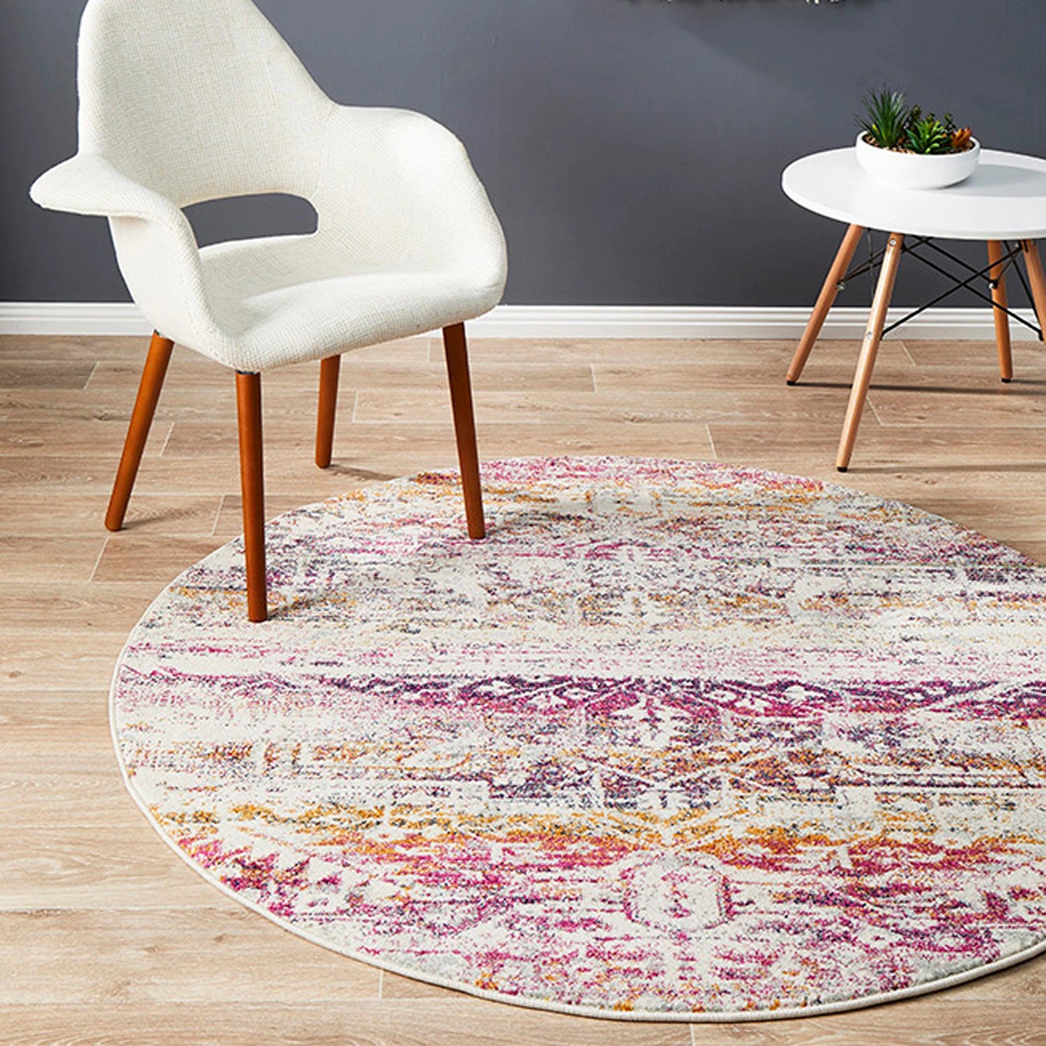 3 Common Ground Rugs Gallery 865 200x200cm - Medium Round Power Loomed Pet Friendly Rug - Natural, 3 of 3